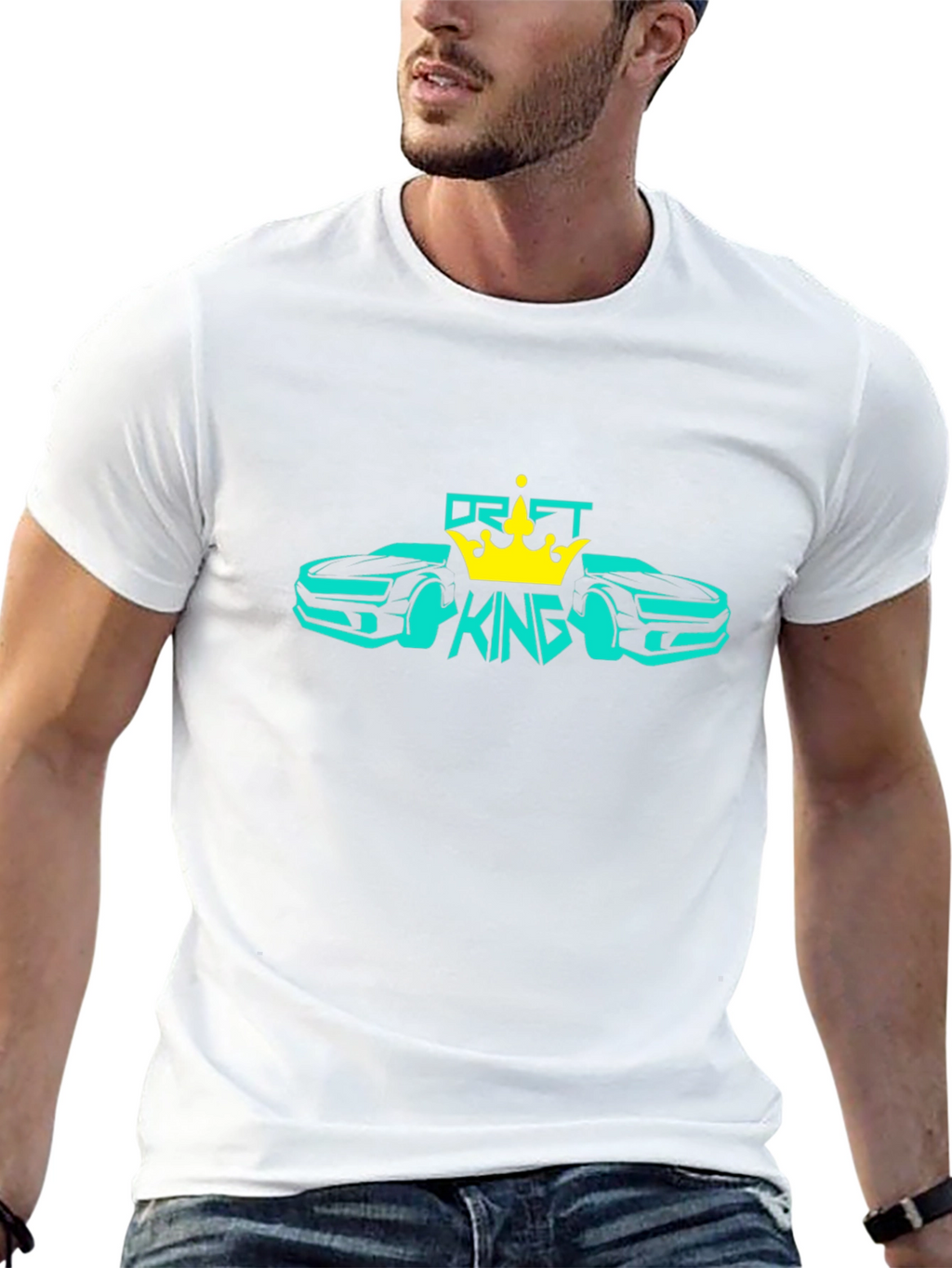 Drift King Black T-Shirt Car Design