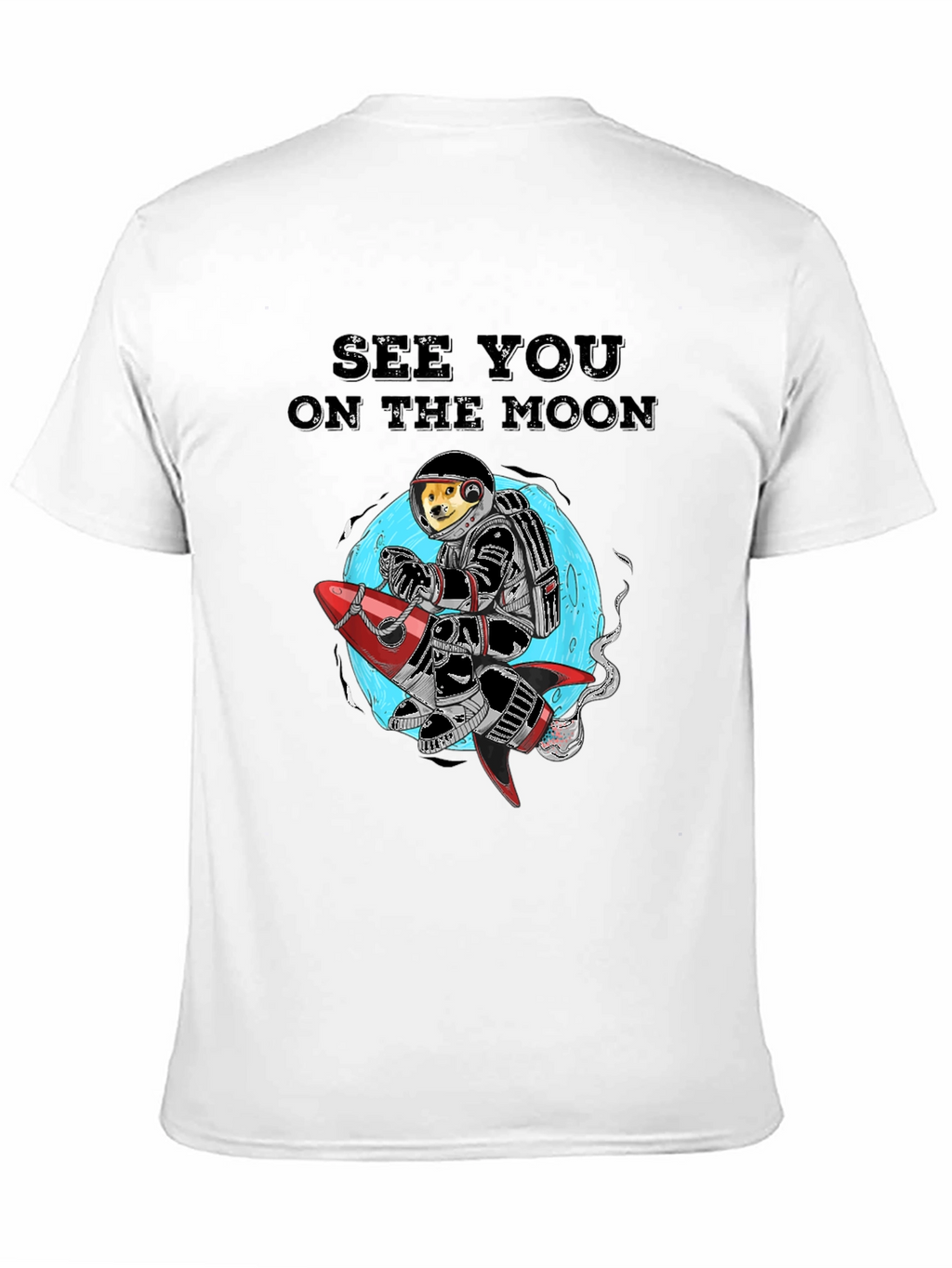 Dogecoin See You On The Moon Black T-Shirt