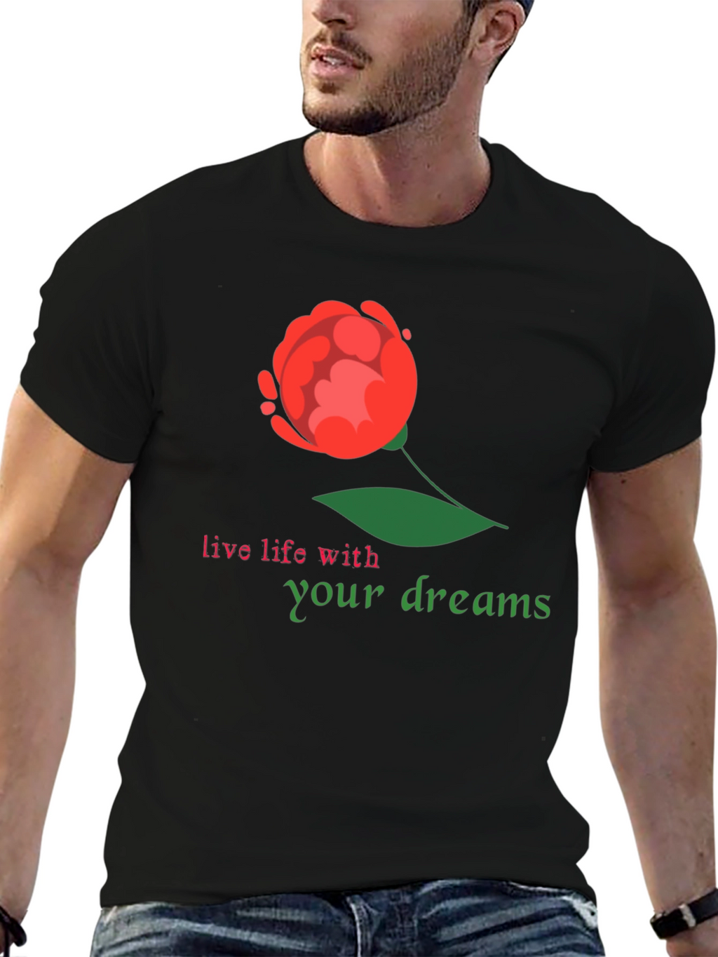 Dream Life Black Graphic T-Shirt