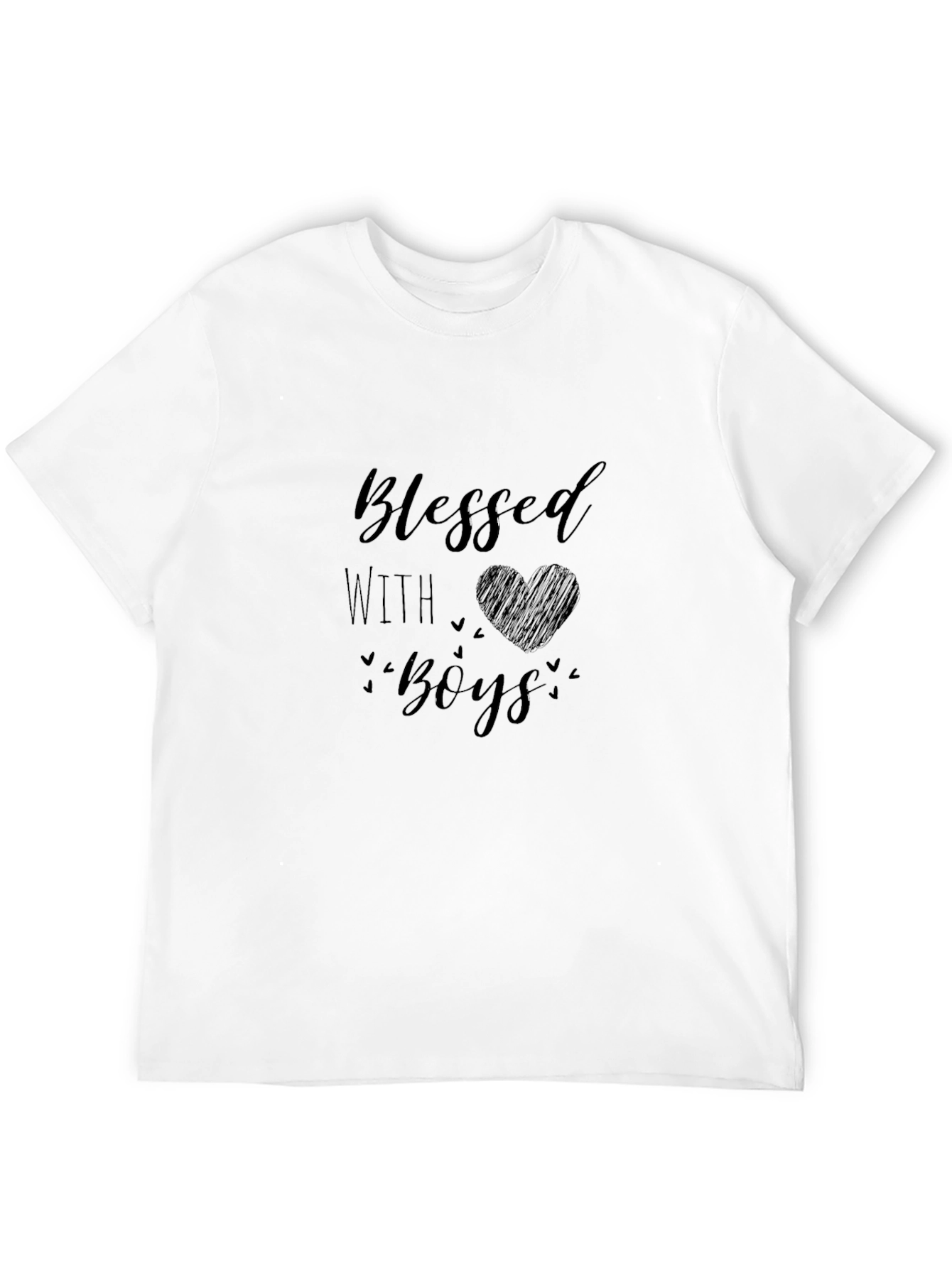 Blessed With Boys T-Shirt - Heart Design