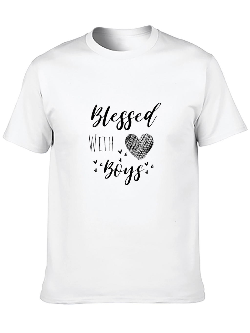 Blessed With Boys T-Shirt - Heart Design