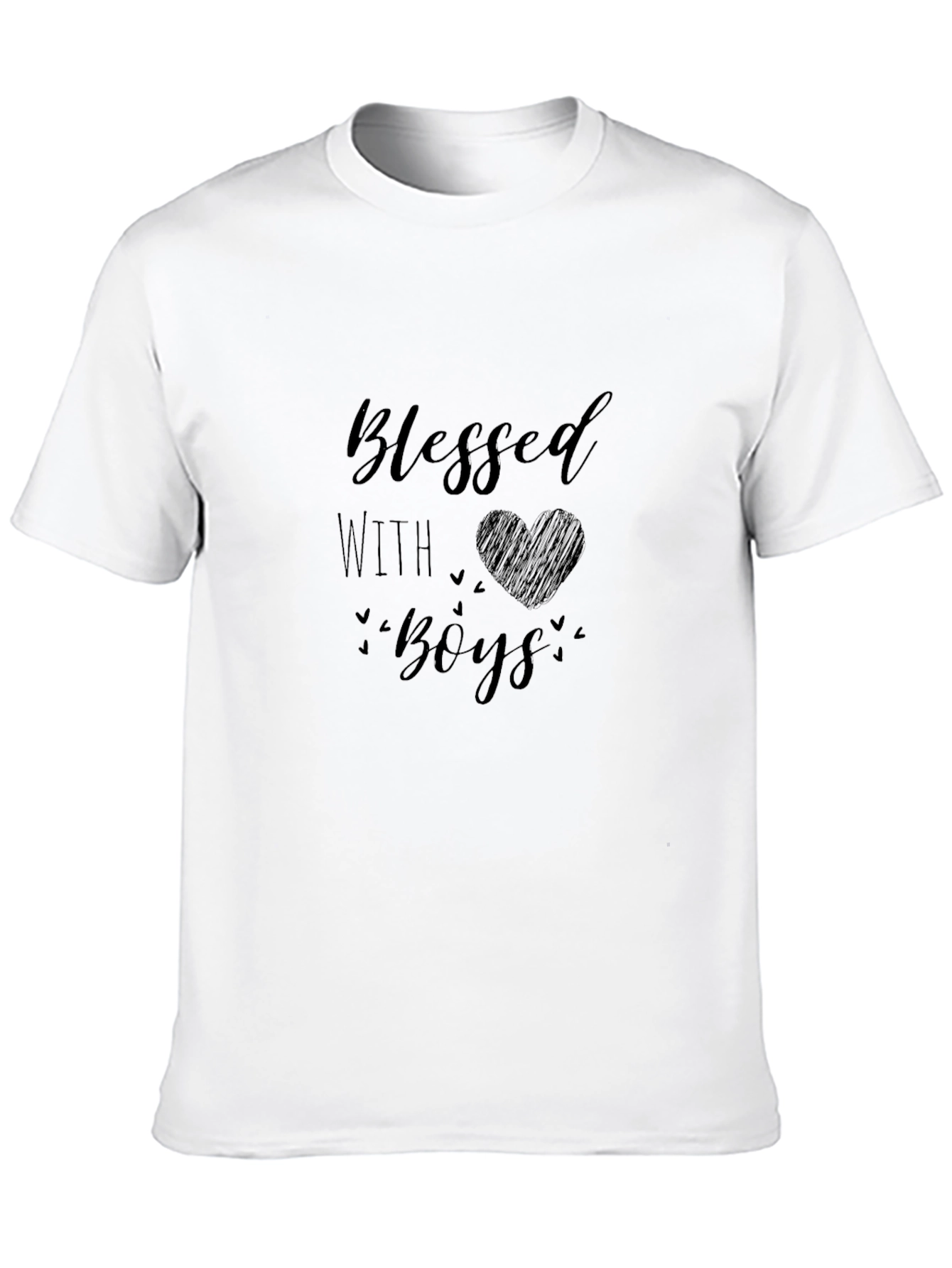 Blessed With Boys T-Shirt - Heart Design