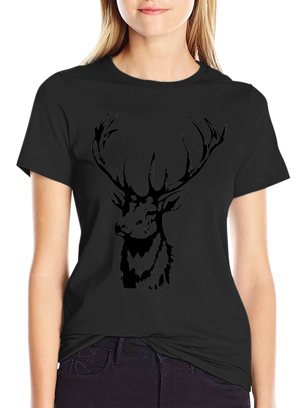 Black Deer Graphic T-Shirt