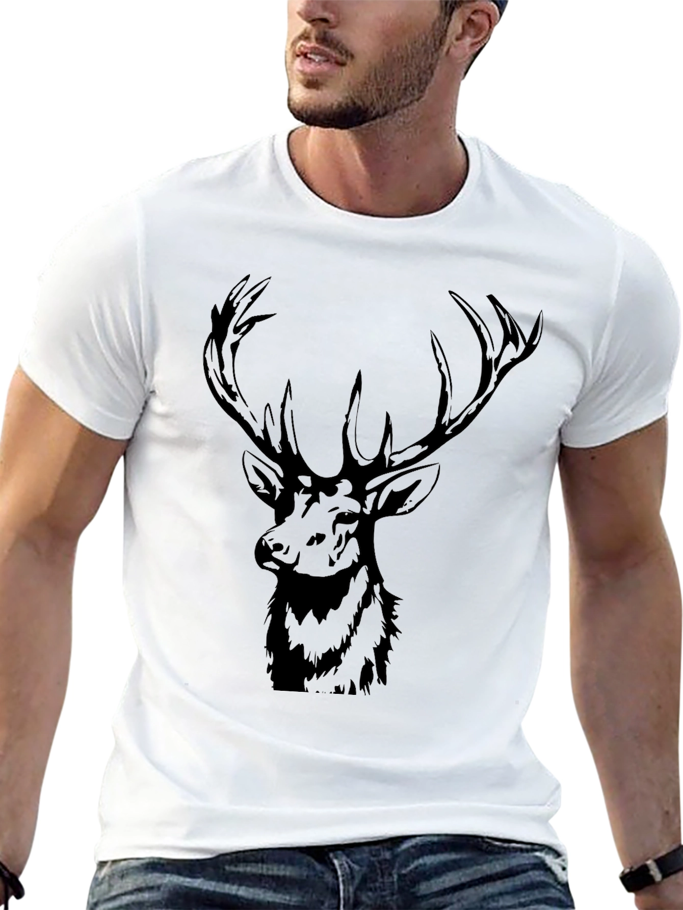 Black Deer Graphic T-Shirt