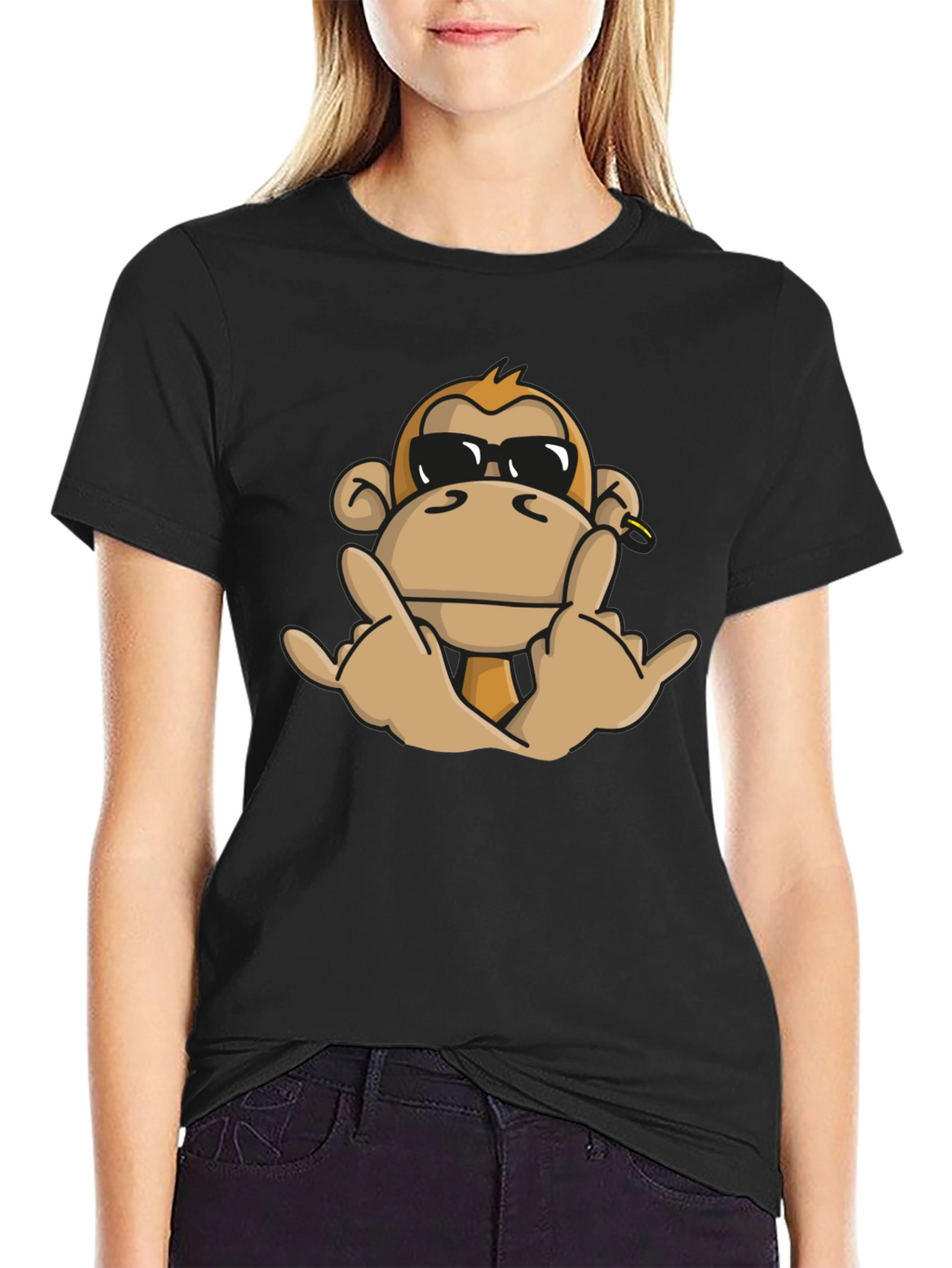 Cool Monkey Graphic T-Shirt - Black