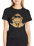 Cool Monkey Graphic T-Shirt - Black