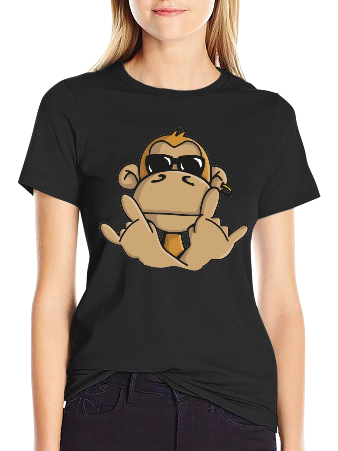 Cool Monkey Graphic T-Shirt - Black