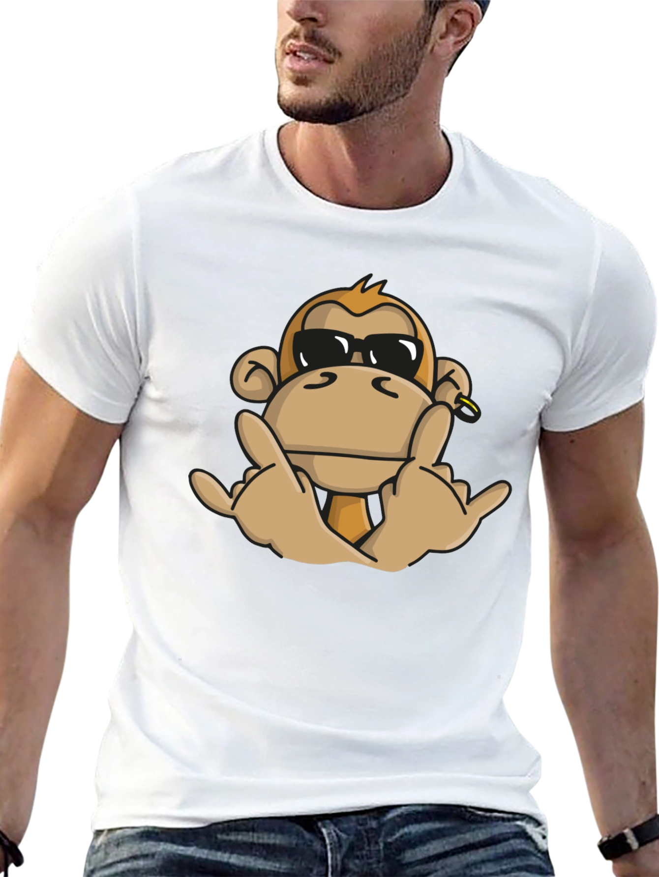 Cool Monkey Graphic T-Shirt - Black