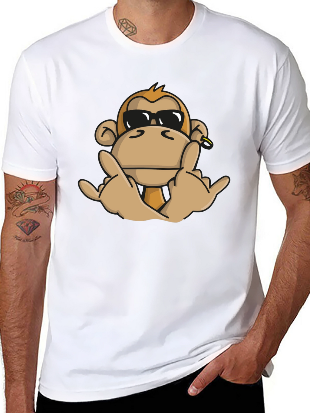 Cool Monkey Graphic T-Shirt - Black