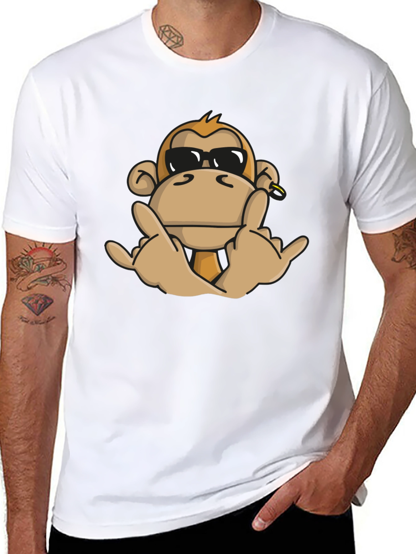 Cool Monkey Graphic T-Shirt - Black