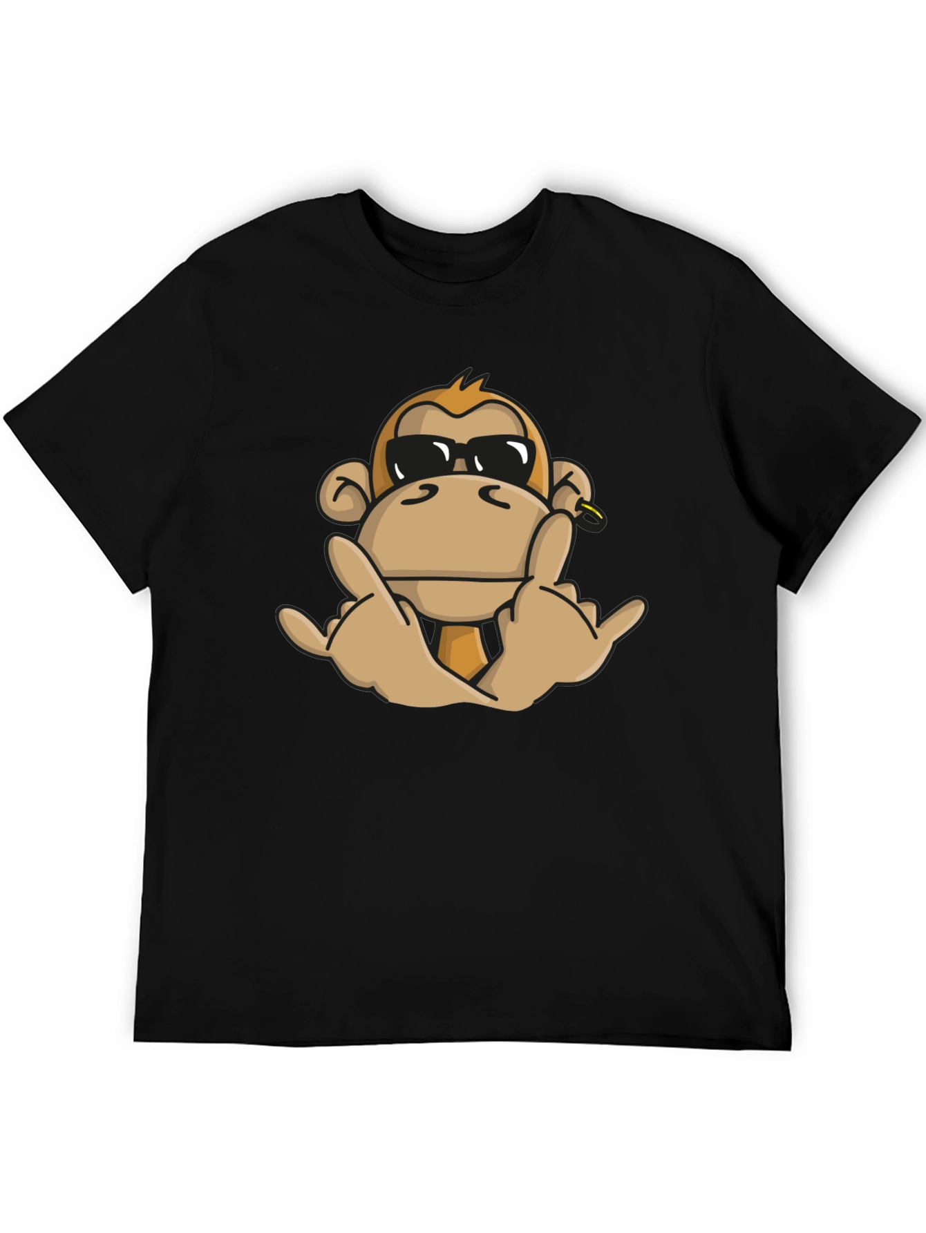 Cool Monkey Graphic T-Shirt - Black