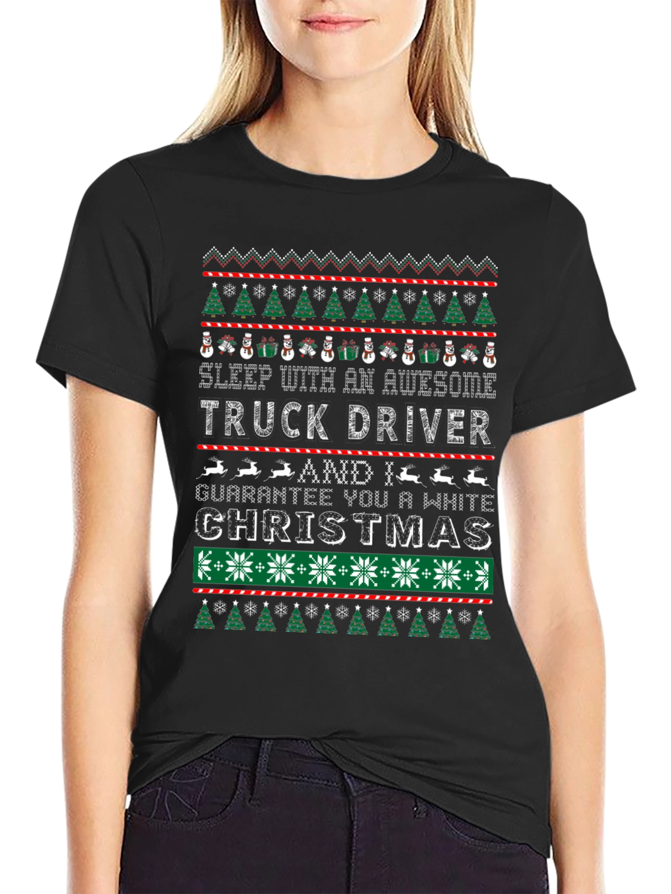 Awesome Truck Driver Ugly Christmas T-Shirt