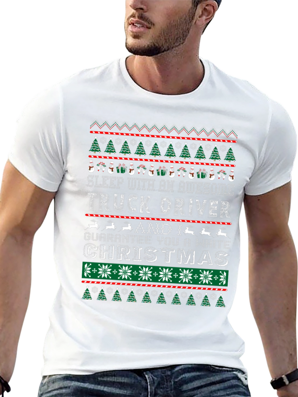 Awesome Truck Driver Ugly Christmas T-Shirt