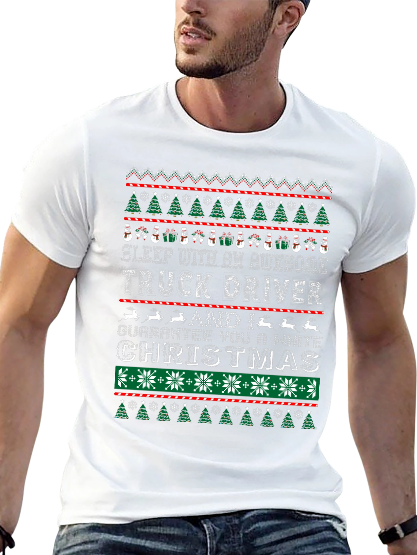 Awesome Truck Driver Ugly Christmas T-Shirt