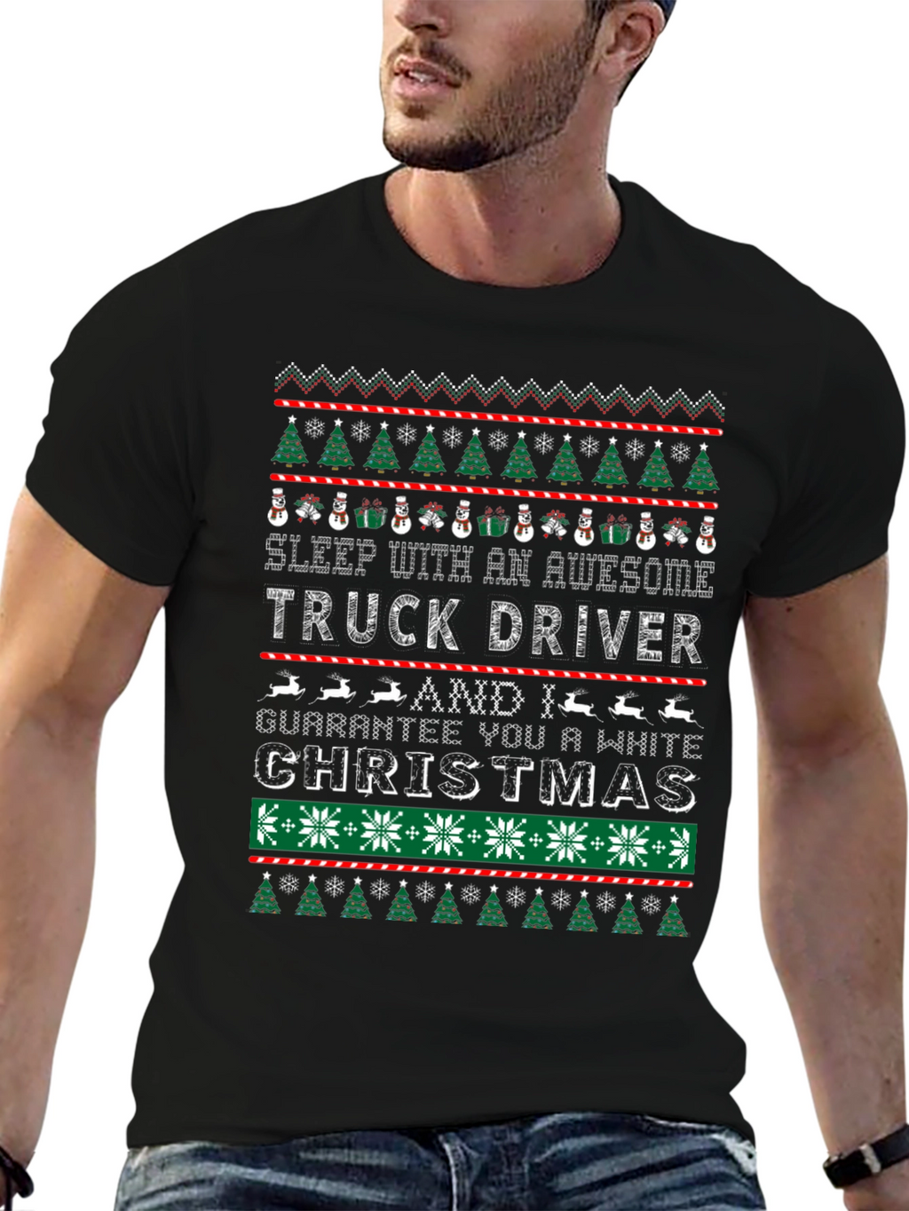 Awesome Truck Driver Ugly Christmas T-Shirt
