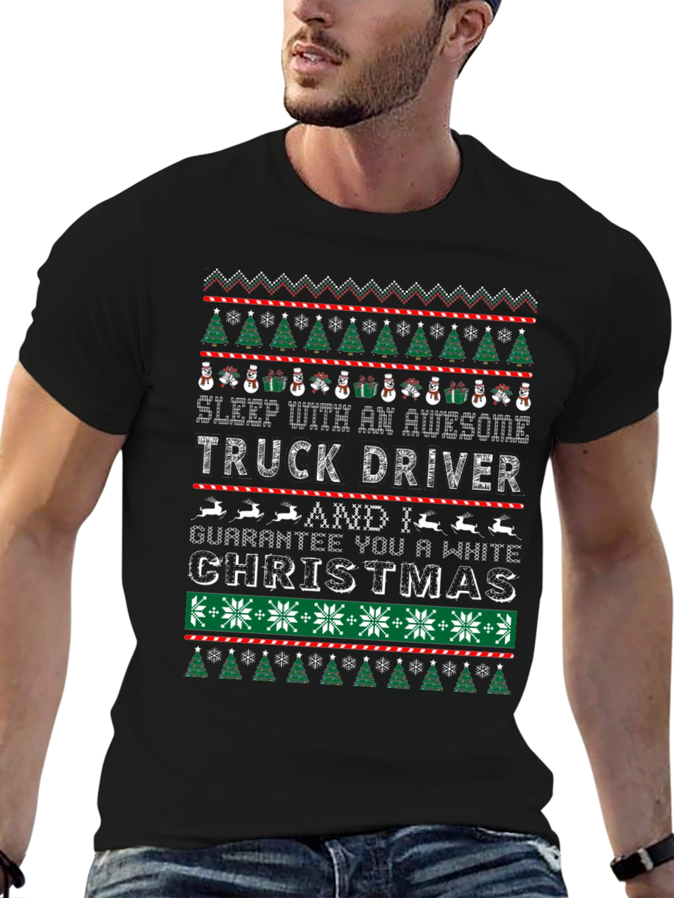 Awesome Truck Driver Ugly Christmas T-Shirt