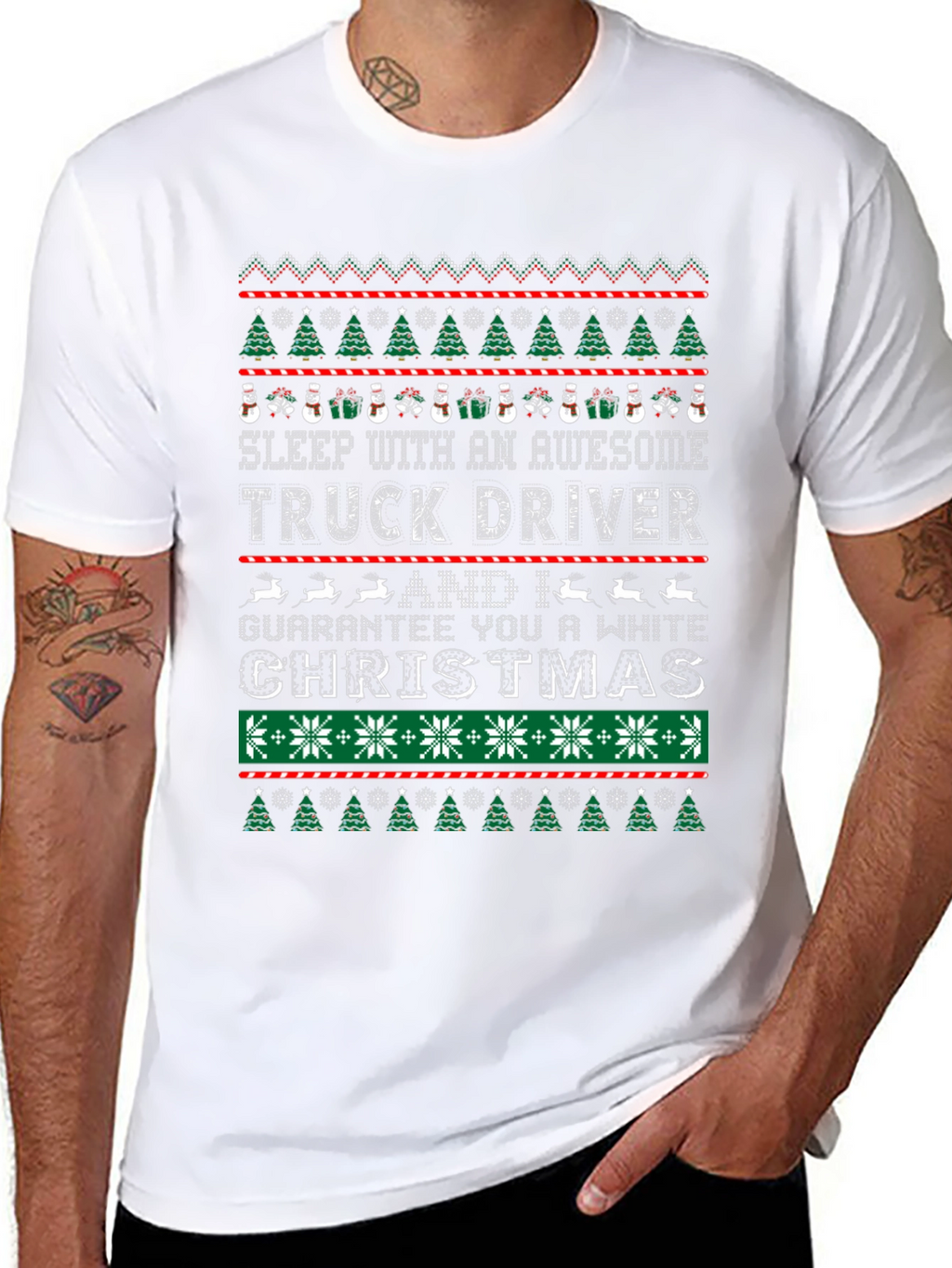 Awesome Truck Driver Ugly Christmas T-Shirt