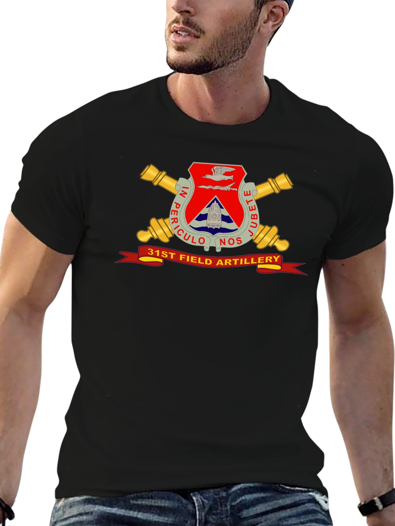 31st Field Artillery Black T-Shirt