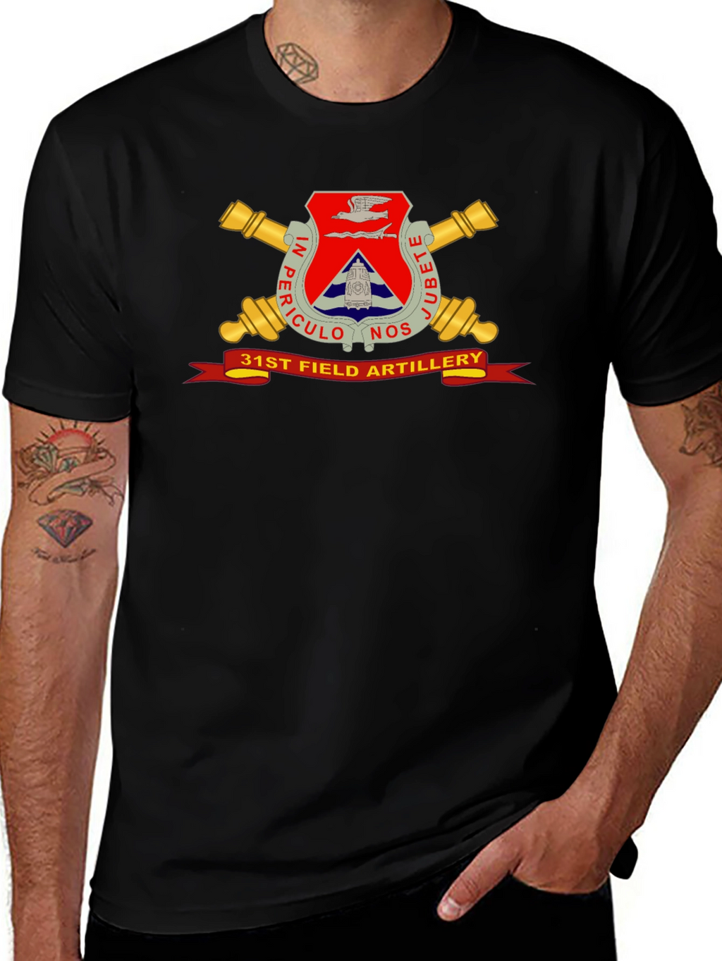 31st Field Artillery Black T-Shirt