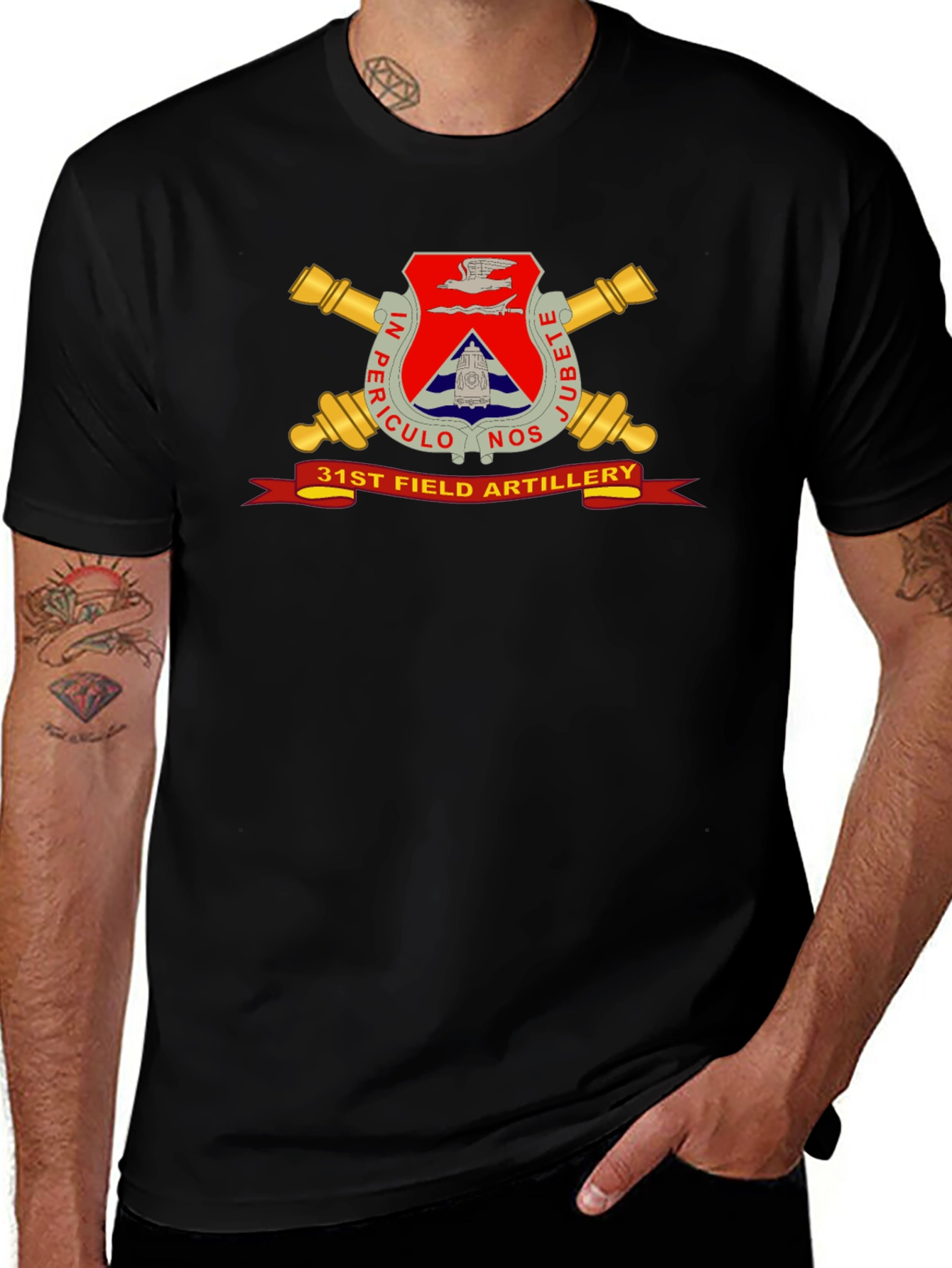 31st Field Artillery Black T-Shirt