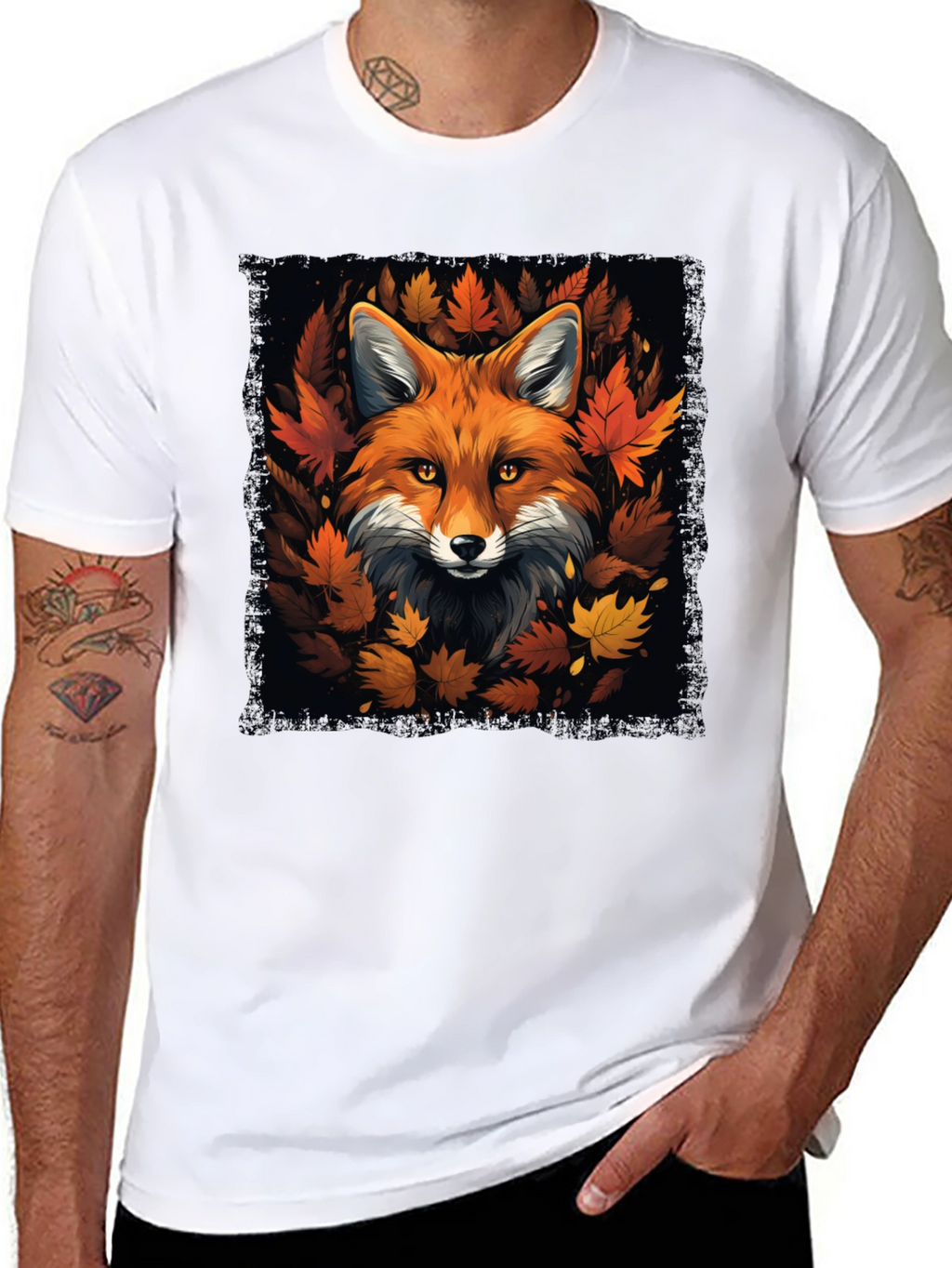 Fox & Fall Leaves Graphic Tee