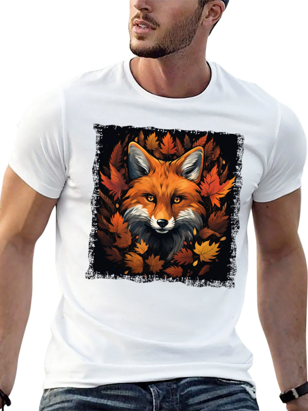 Fox & Fall Leaves Graphic Tee