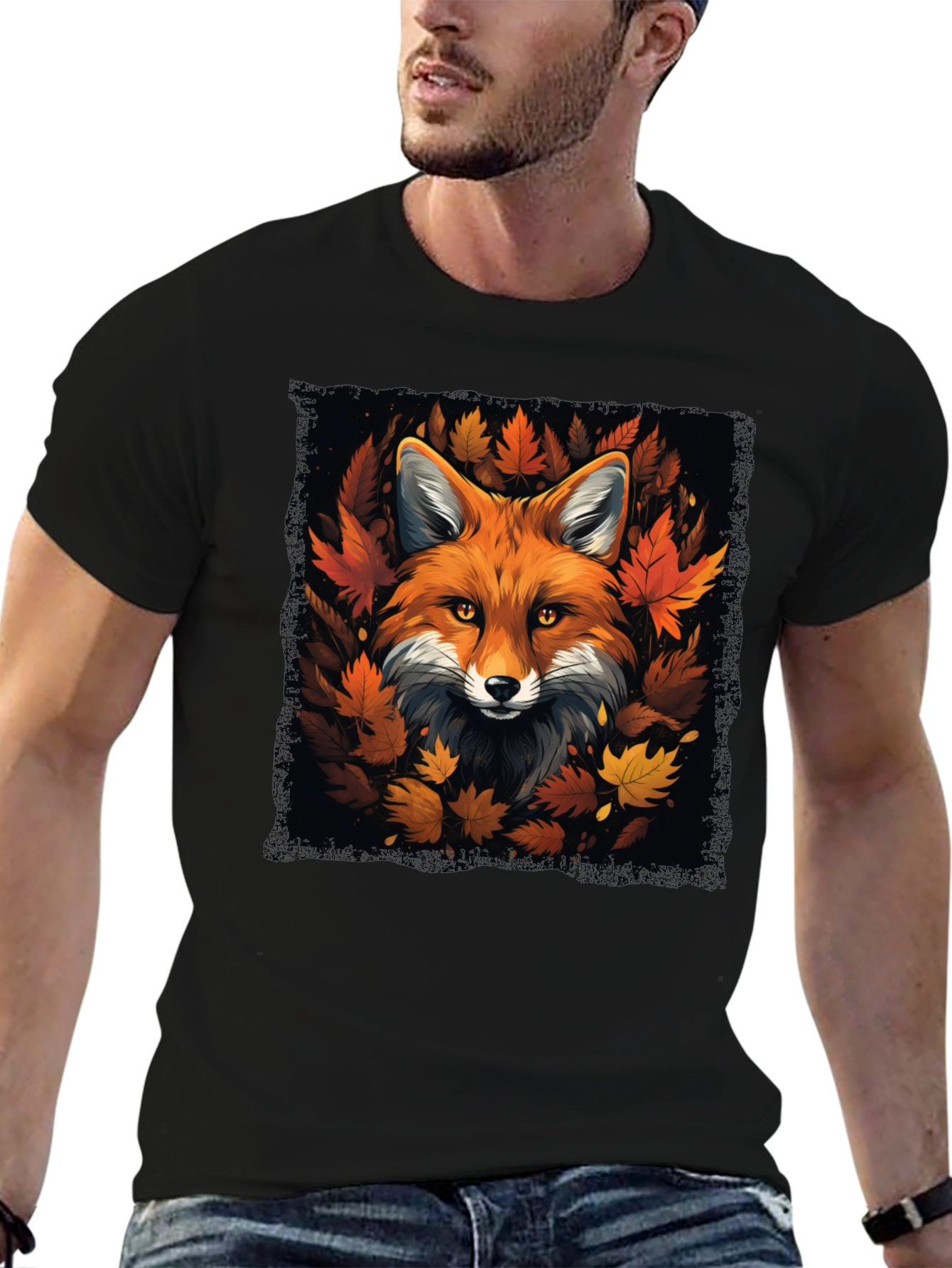 Fox & Fall Leaves Graphic Tee