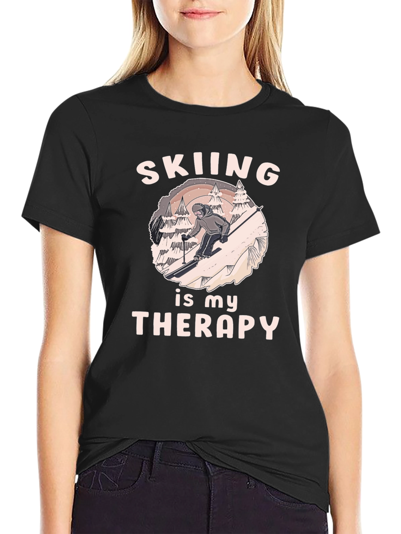 Skiing Therapy T-Shirt - Winter Sport Apparel