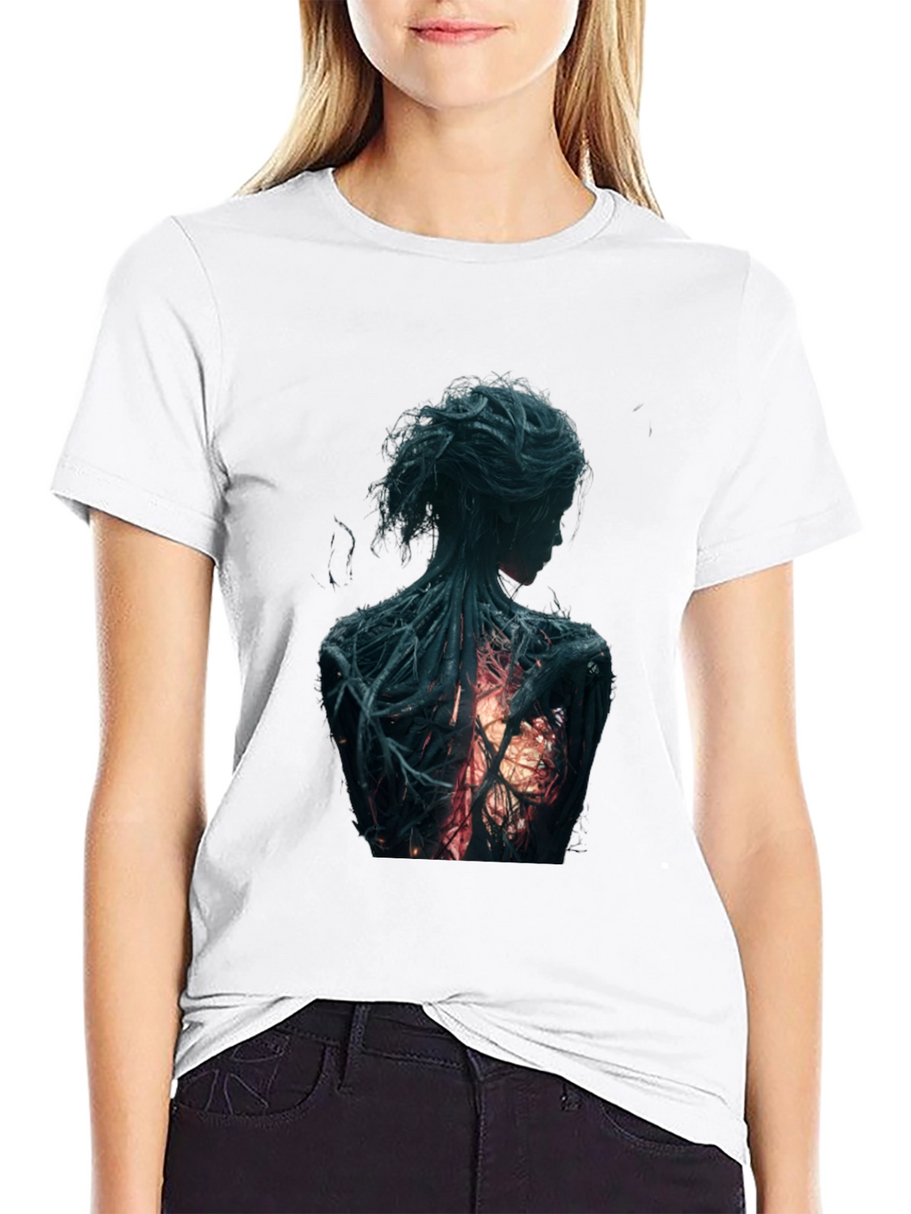 Artsy Back Graphic Black T-Shirt