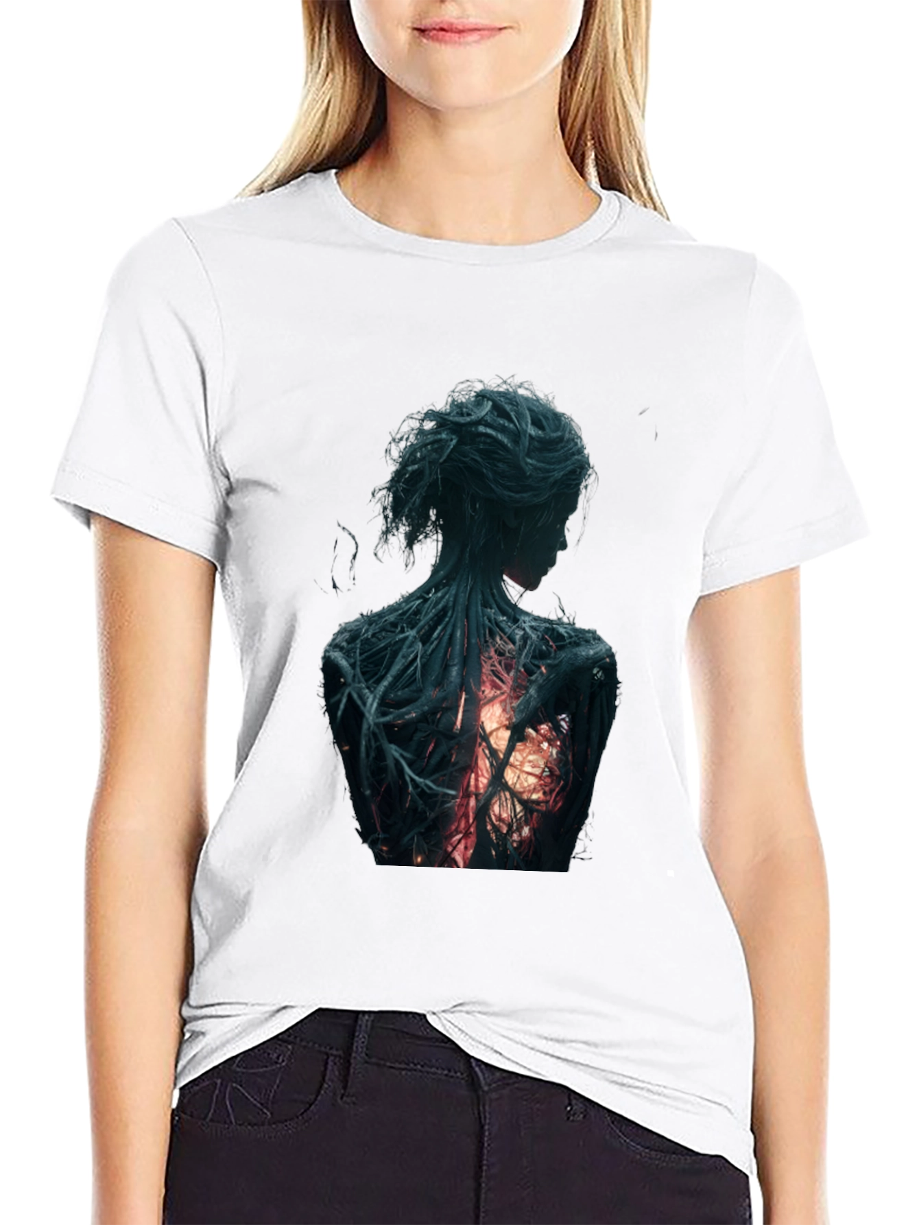 Artsy Back Graphic Black T-Shirt