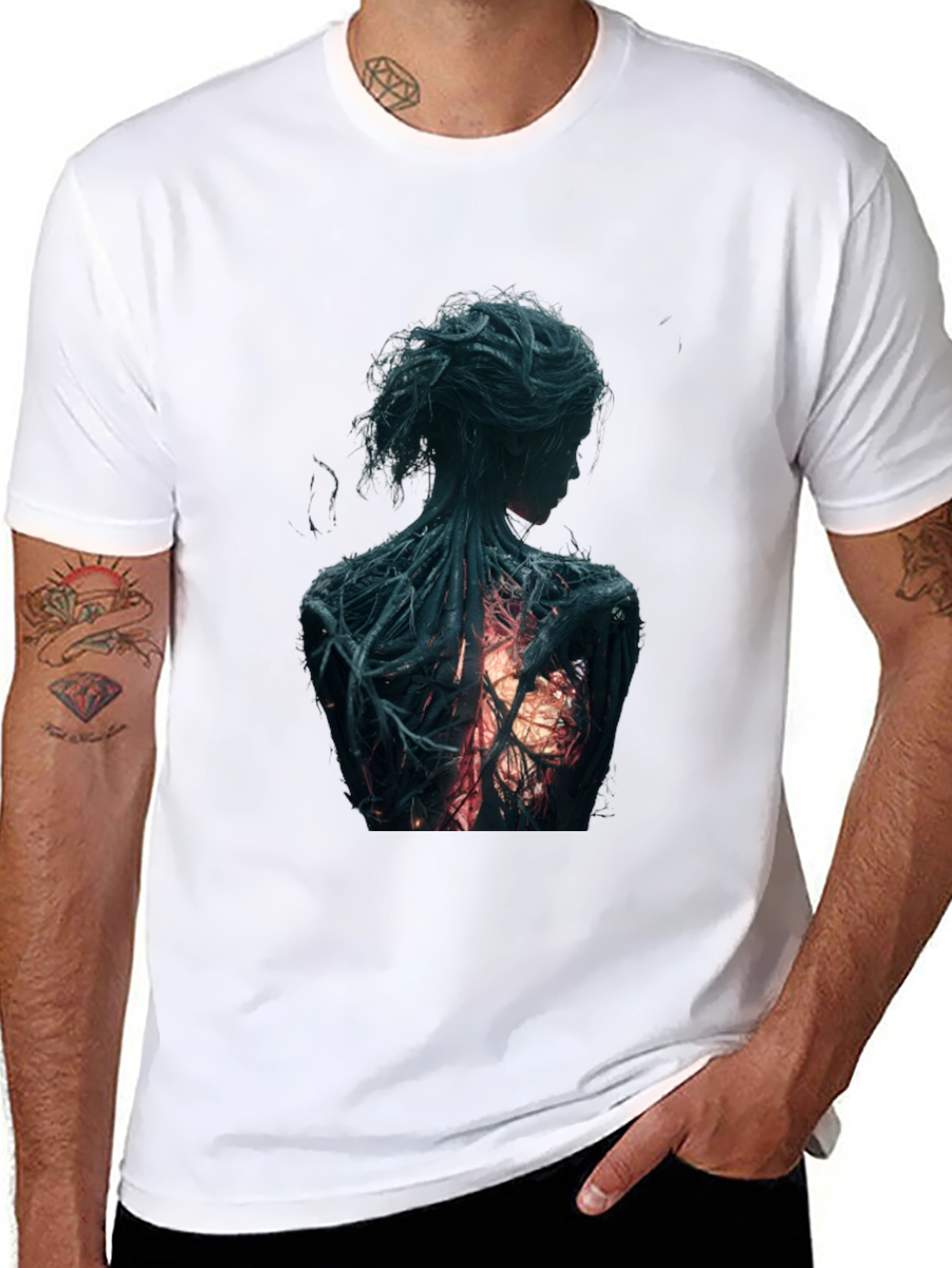 Artsy Back Graphic Black T-Shirt