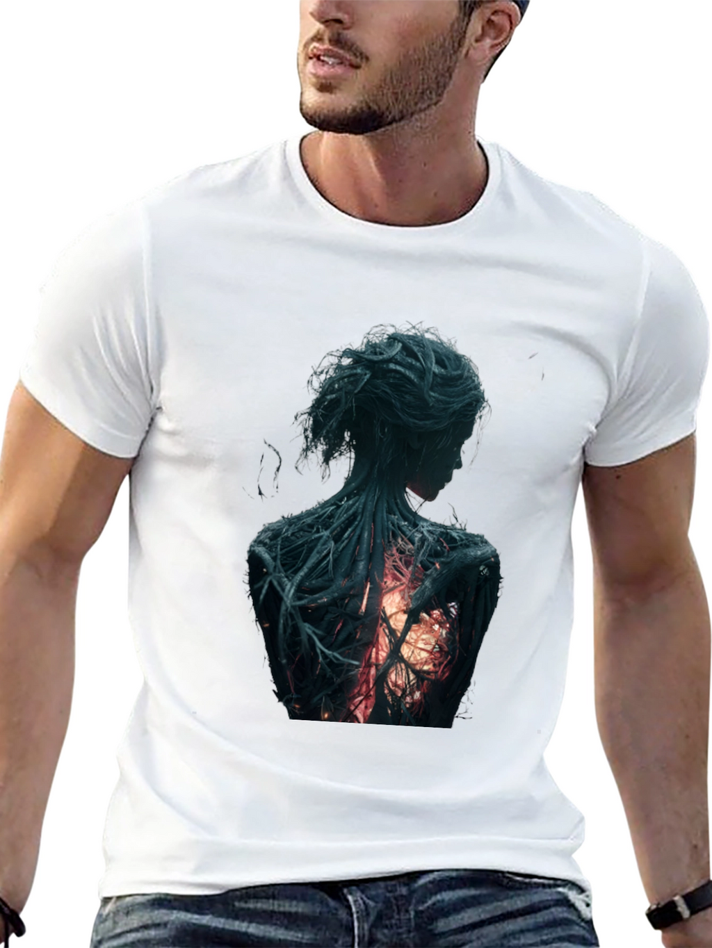 Artsy Back Graphic Black T-Shirt