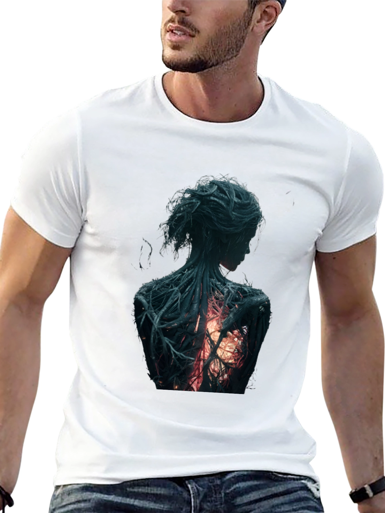 Artsy Back Graphic Black T-Shirt