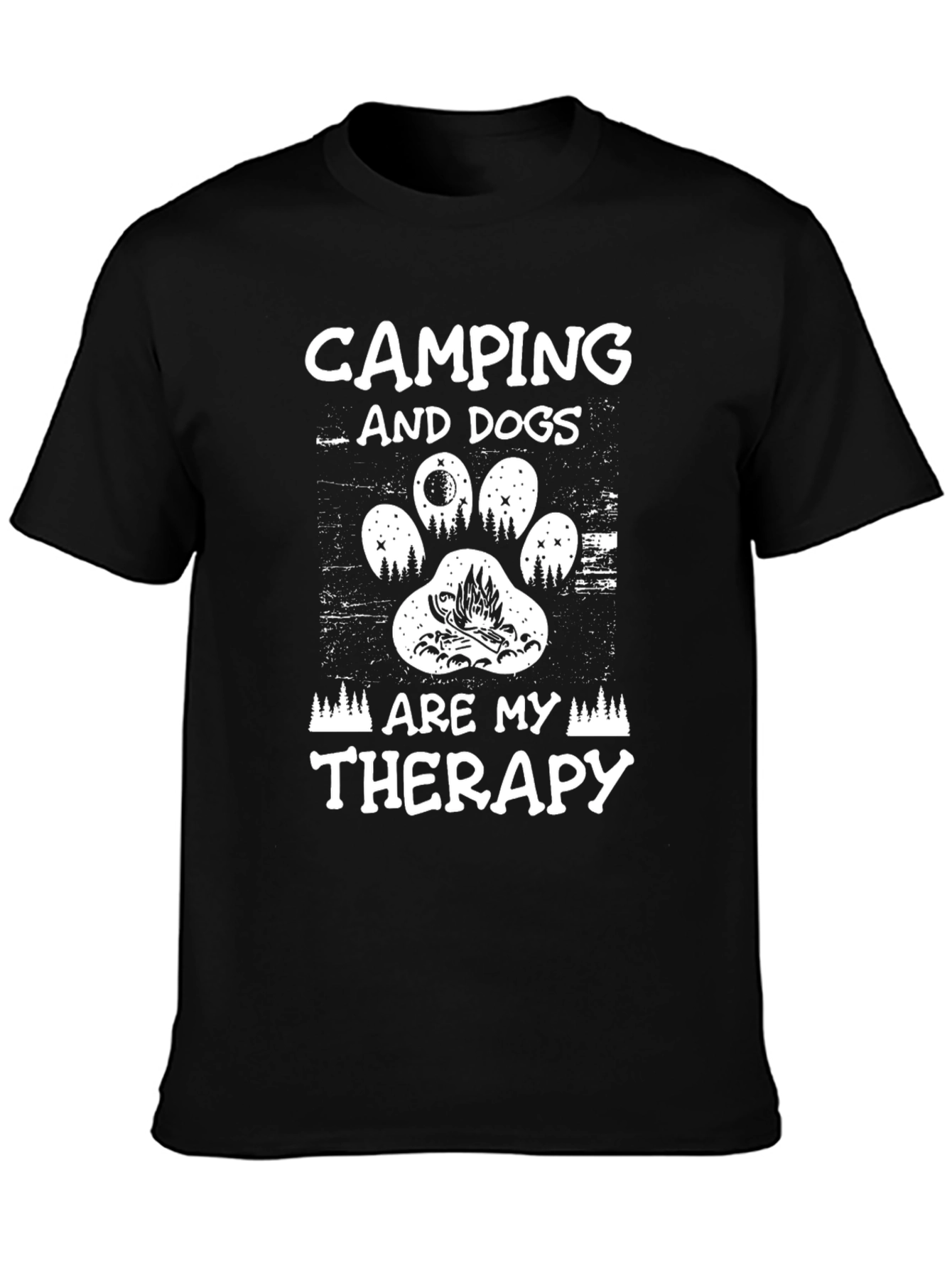 Camping and Dogs Therapy T-Shirt