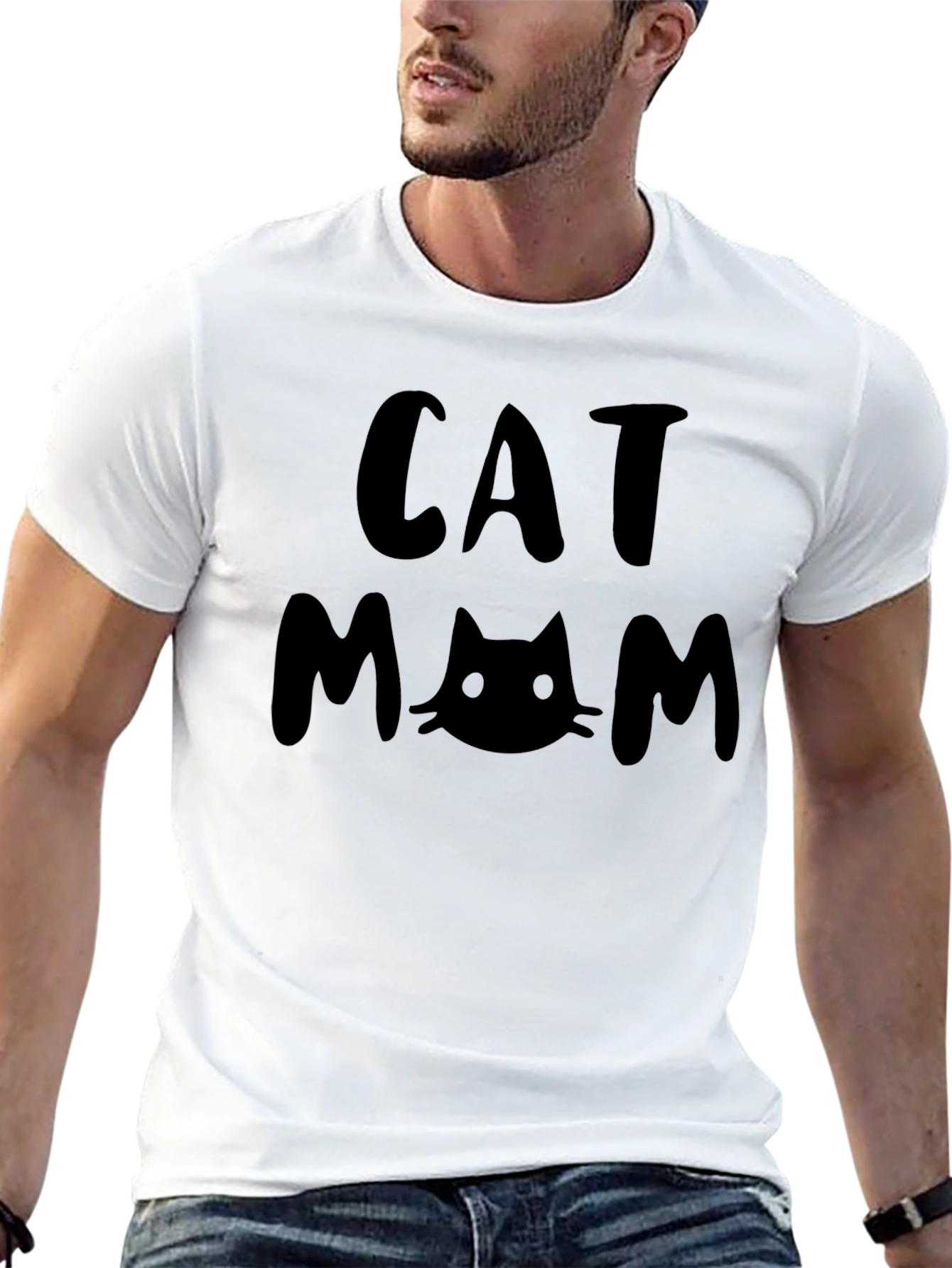 Cat Mom Black Graphic T-Shirt
