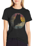 Maine State Silhouette Retro Graphic T-Shirt