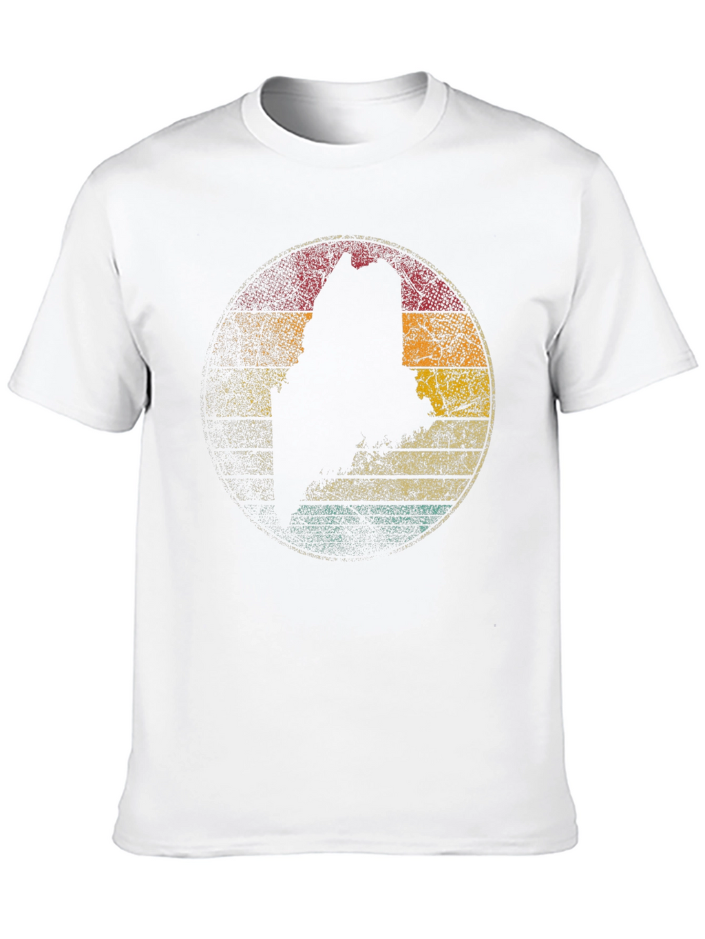 Maine State Silhouette Retro Graphic T-Shirt