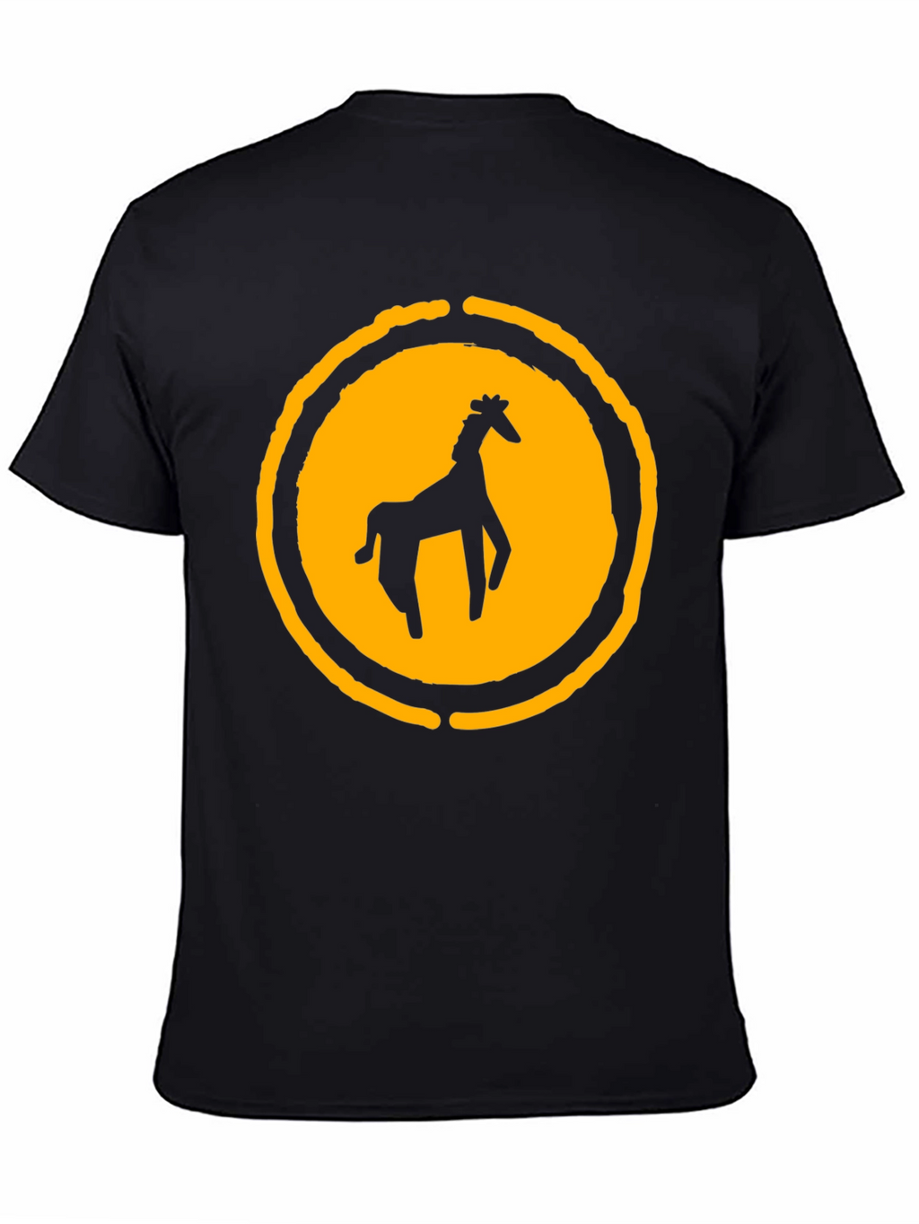 Black T-Shirt with Giraffe Graphic