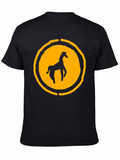 Black T-Shirt with Giraffe Graphic