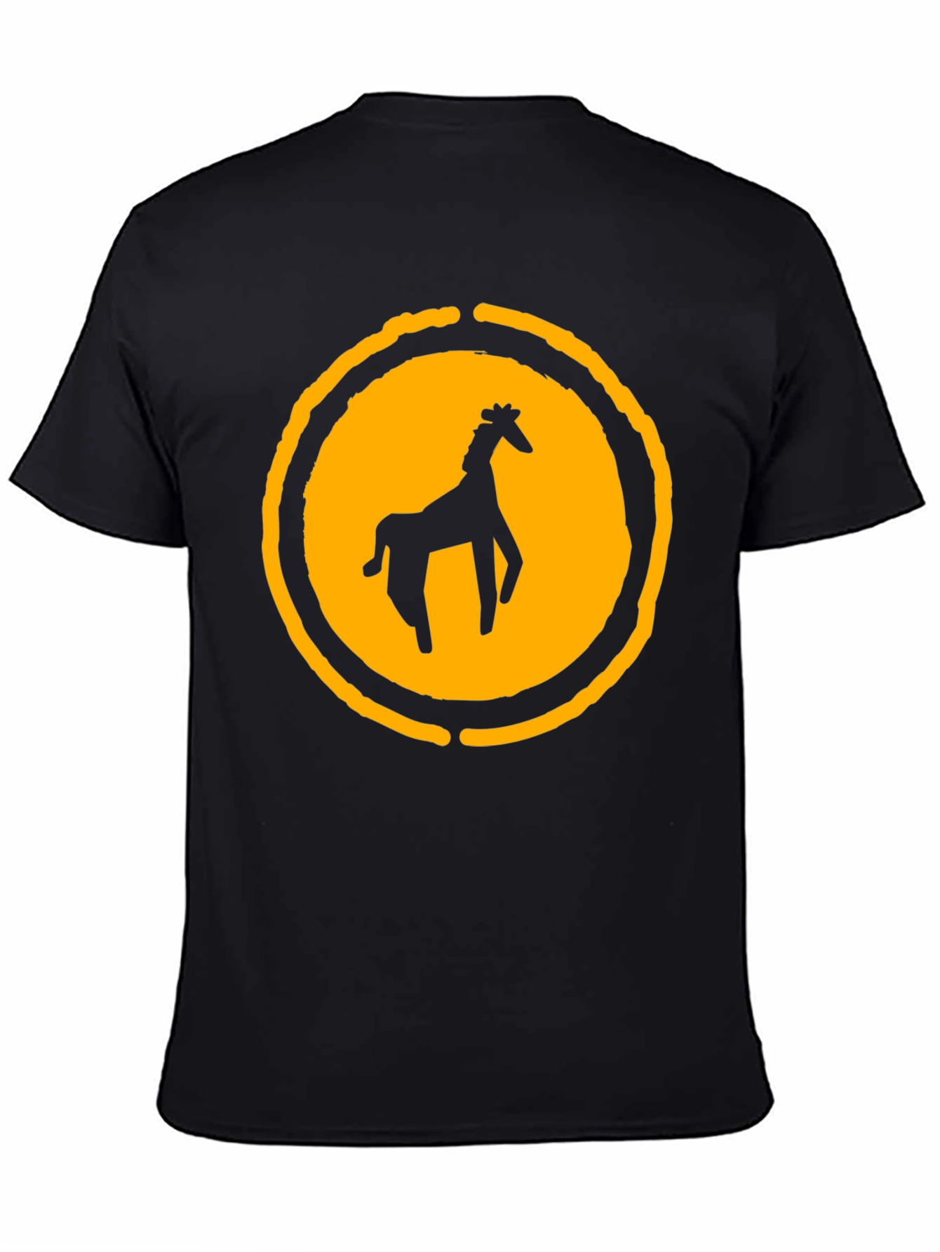 Black T-Shirt with Giraffe Graphic