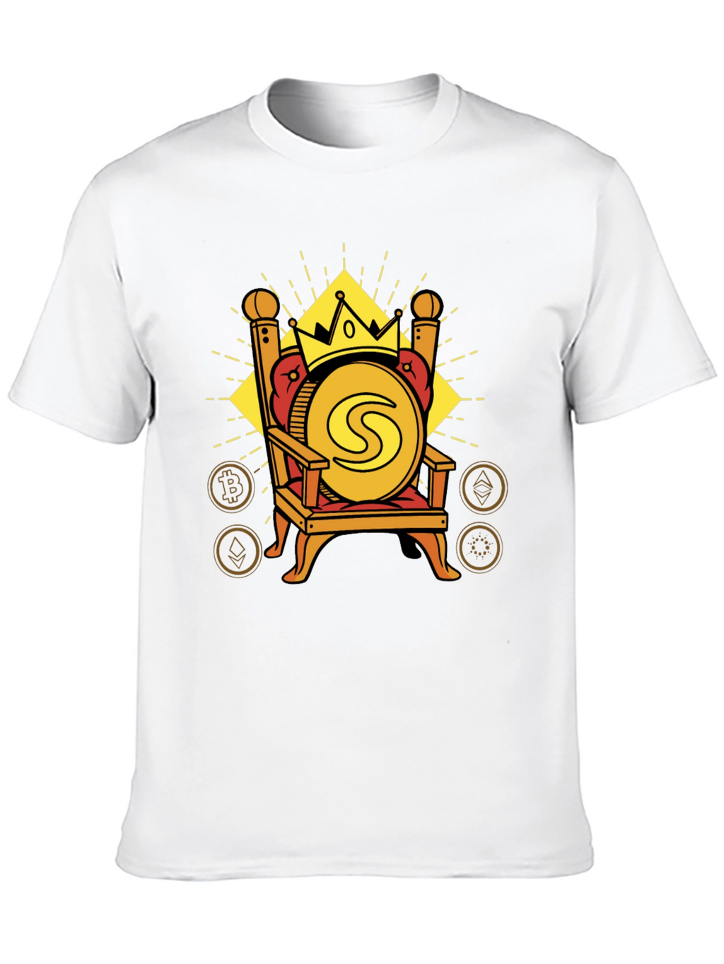 Crypto King T-Shirt - Coin on Throne Design