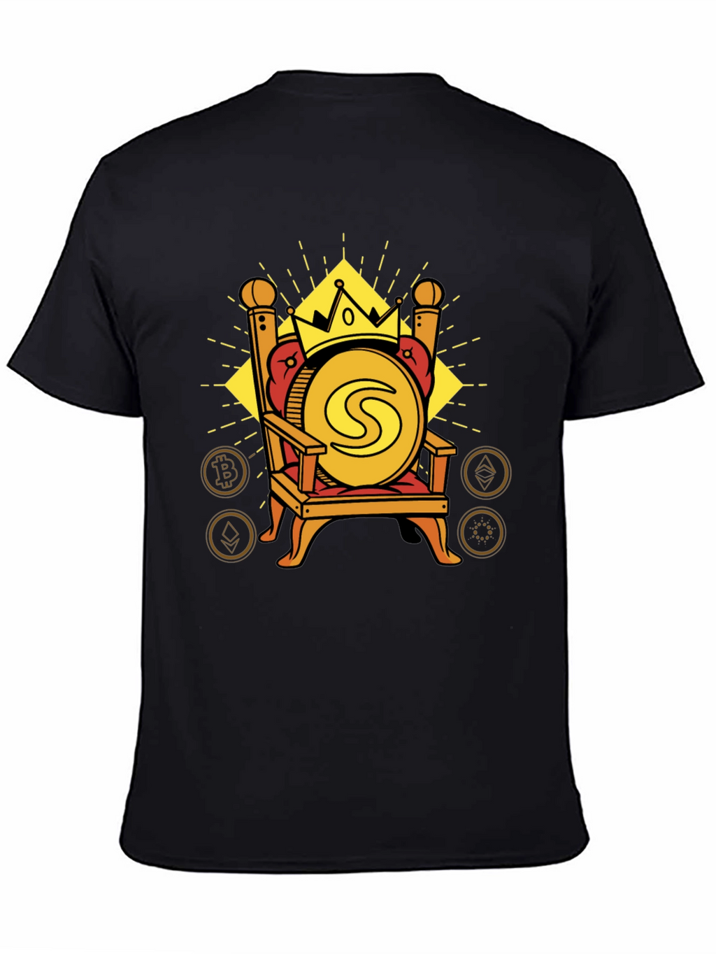Crypto King T-Shirt - Coin on Throne Design