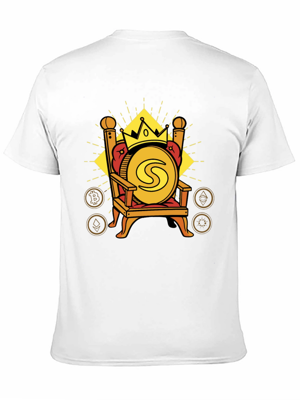 Crypto King T-Shirt - Coin on Throne Design