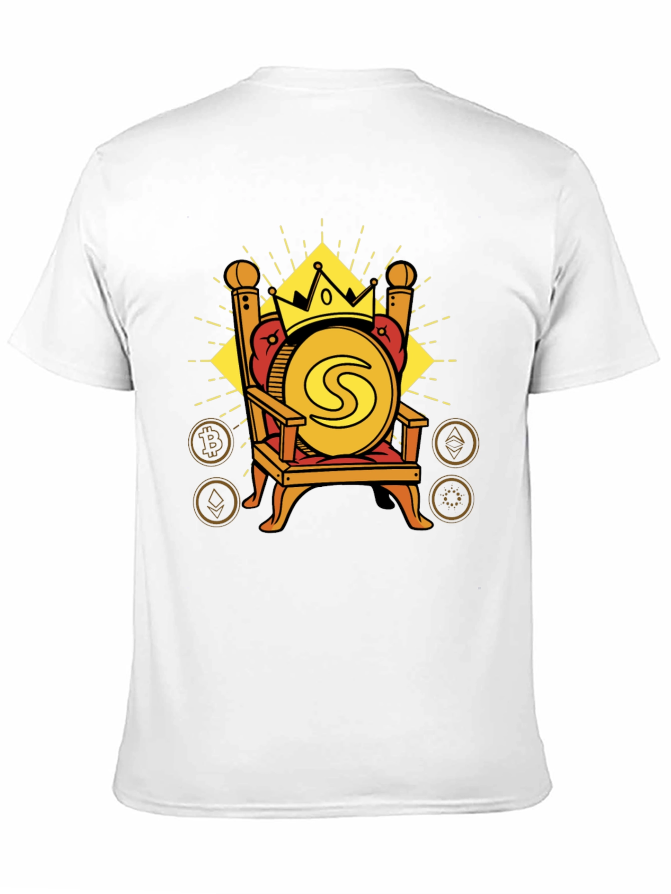 Crypto King T-Shirt - Coin on Throne Design