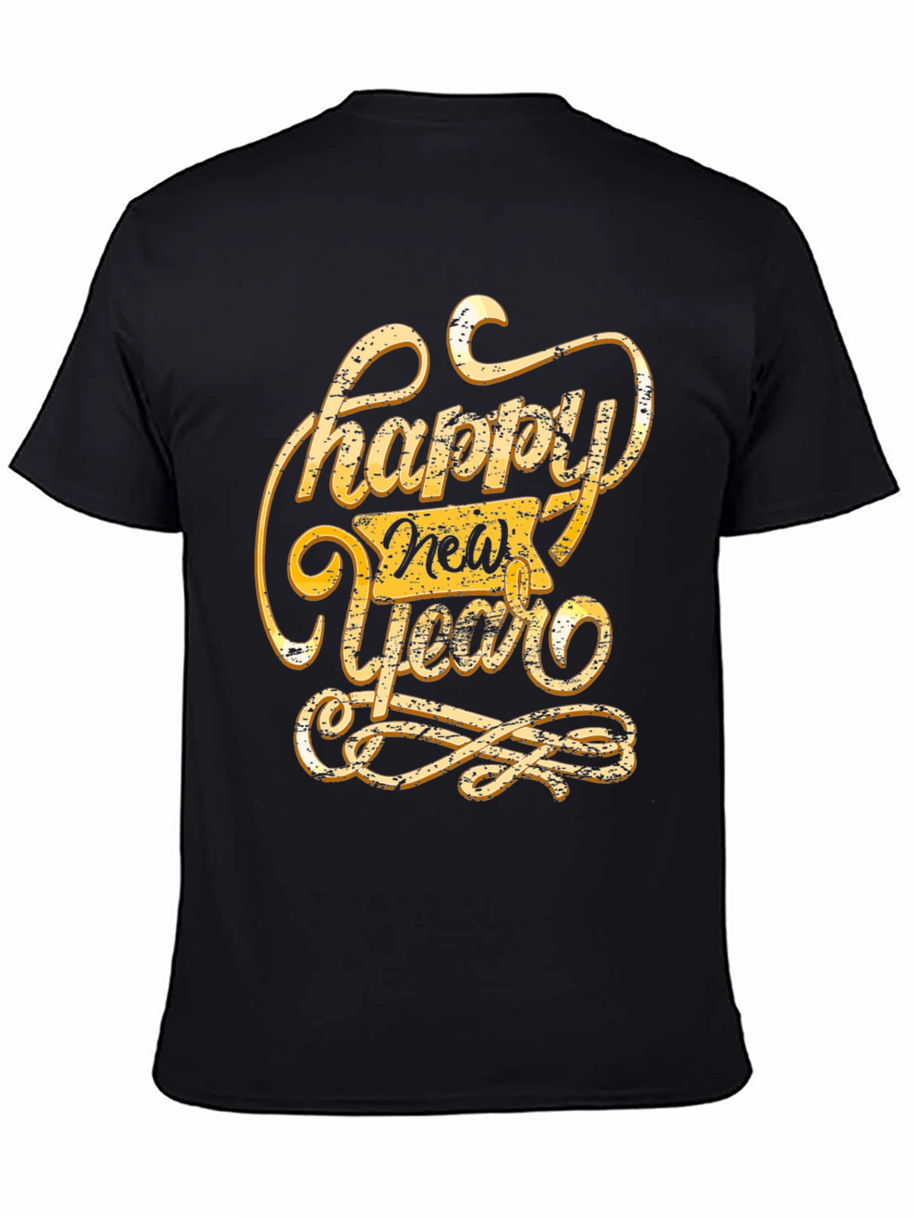 Happy New Year Graphic Tee - Black