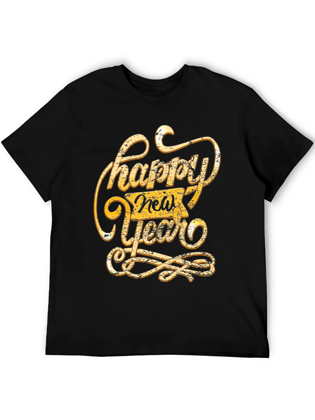 Happy New Year Graphic Tee - Black