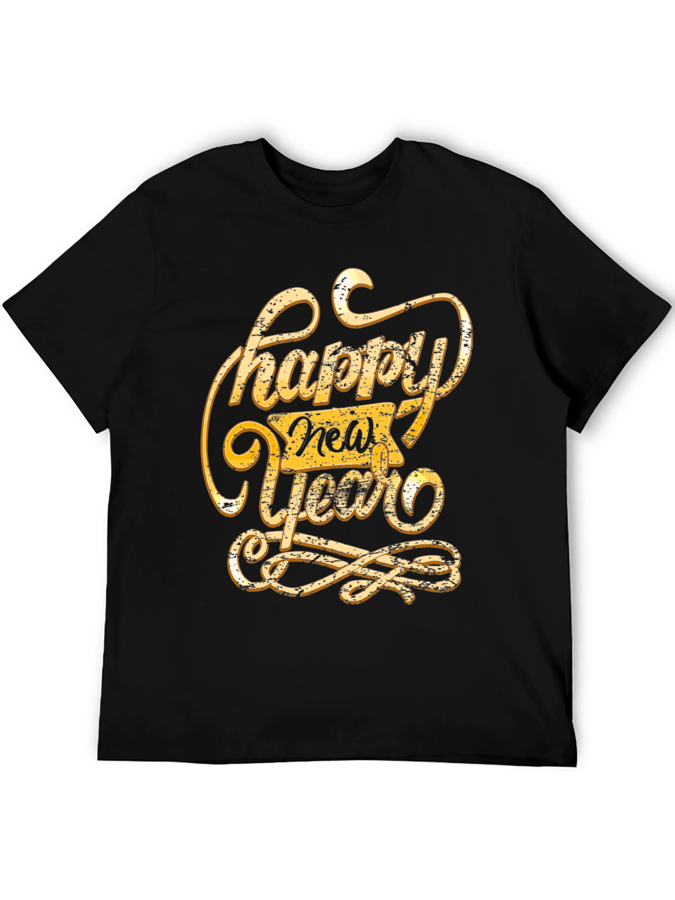 Happy New Year Graphic Tee - Black