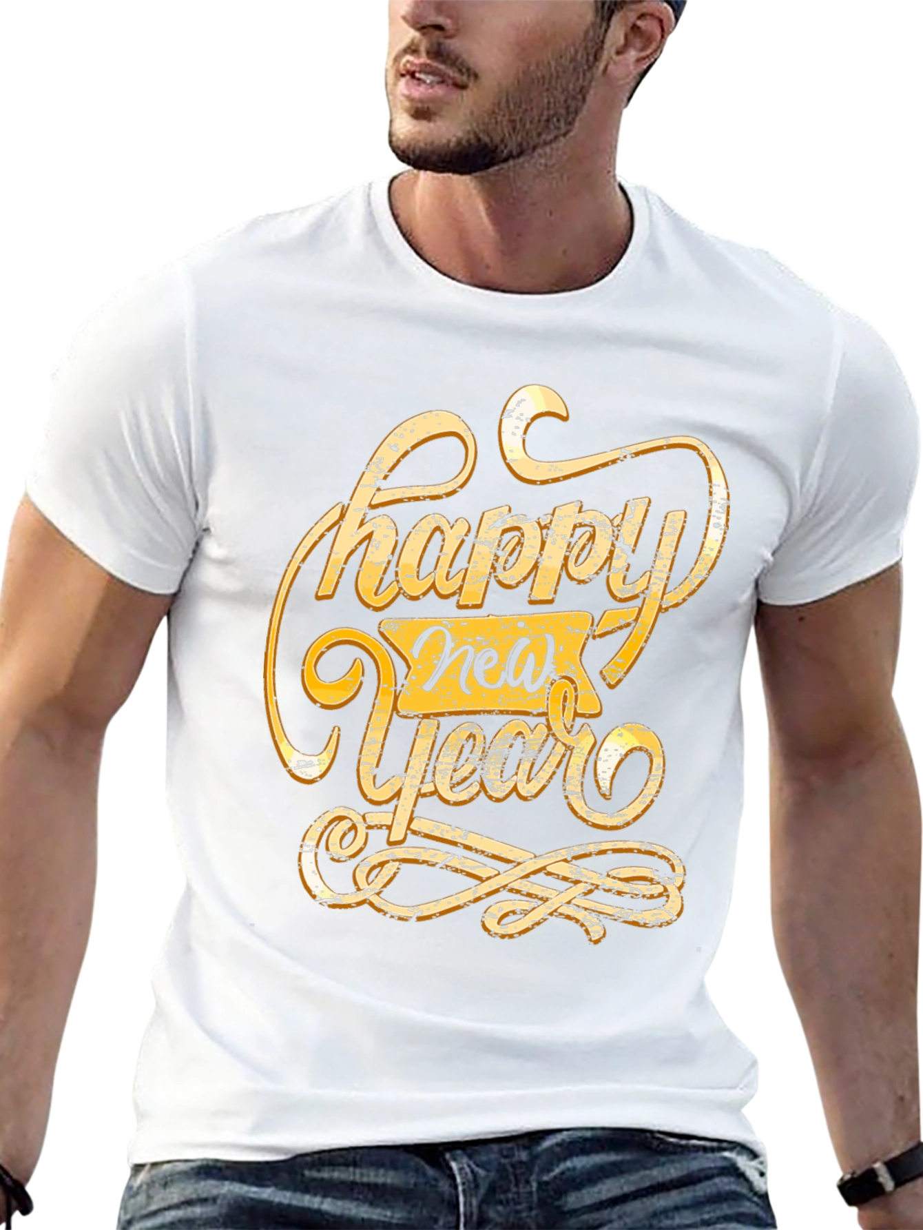 Happy New Year Graphic Tee - Black