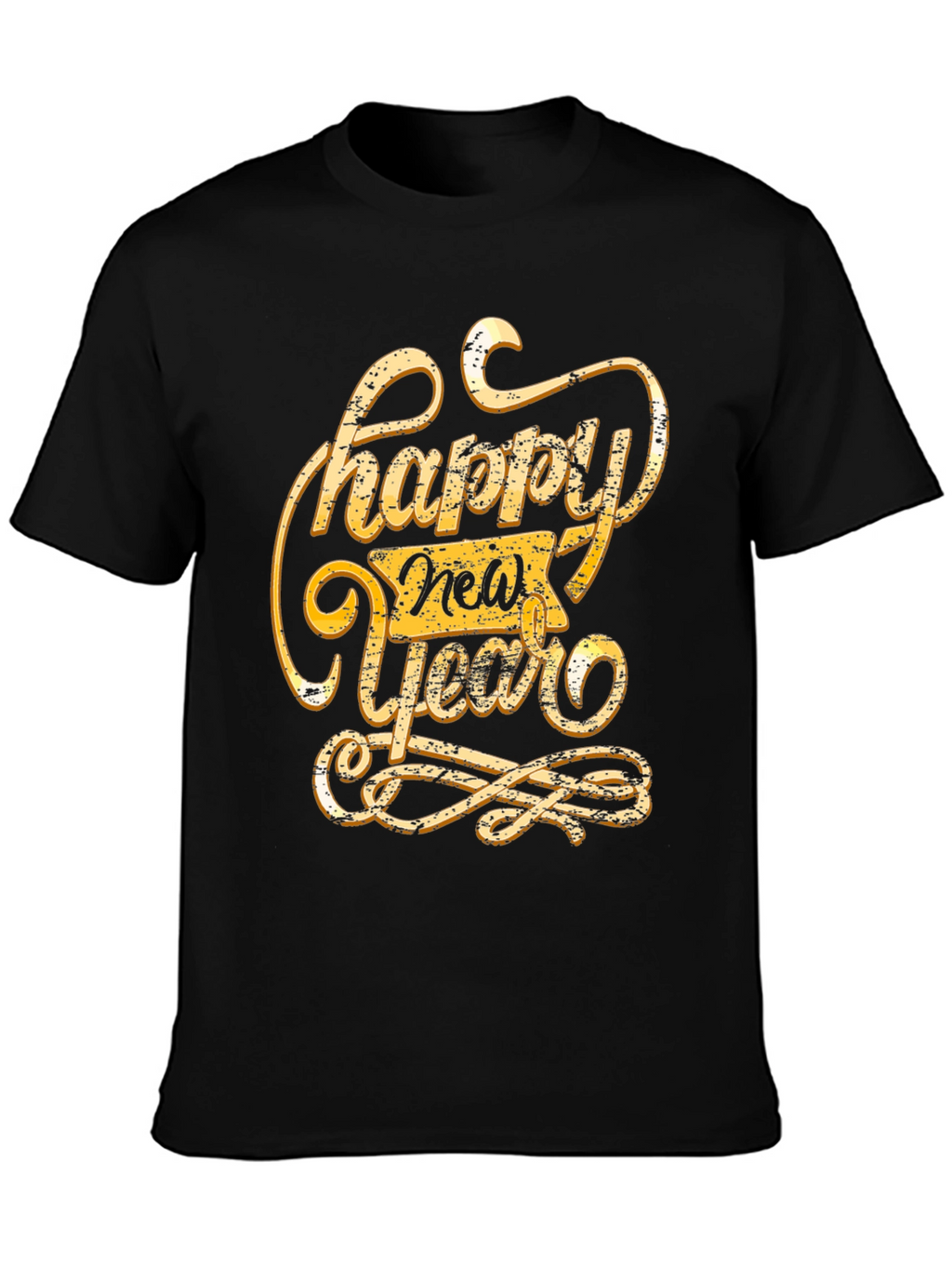Happy New Year Graphic Tee - Black