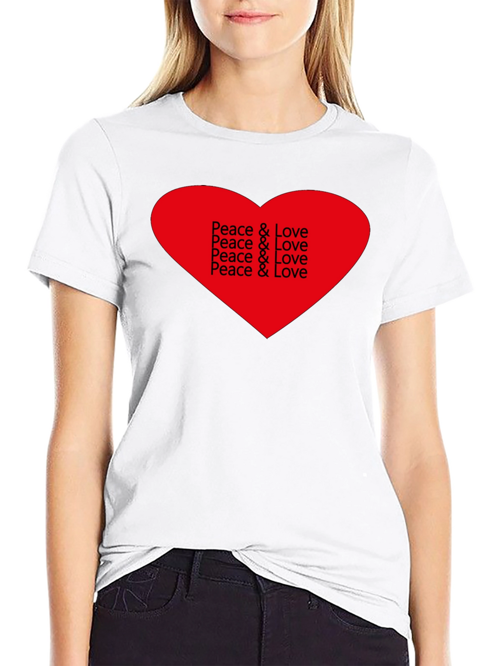 Peace & Love Heart Graphic T-Shirt
